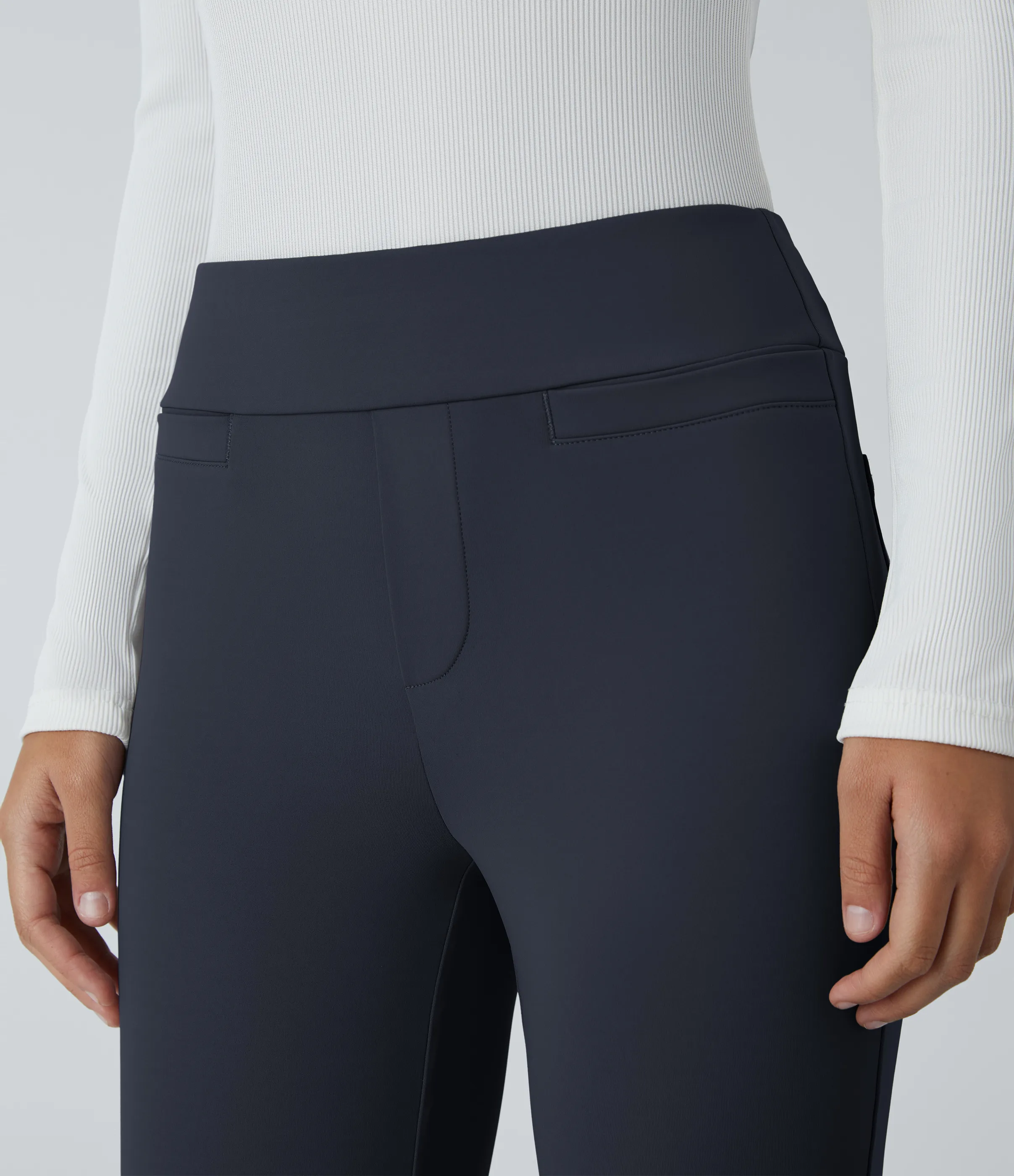 Halara Pantalón oficina tiro medio bolsillo lateral posterior ligero acampanado - Midnight Blue - XS(regular) sold by Halara product image thumbnail 5