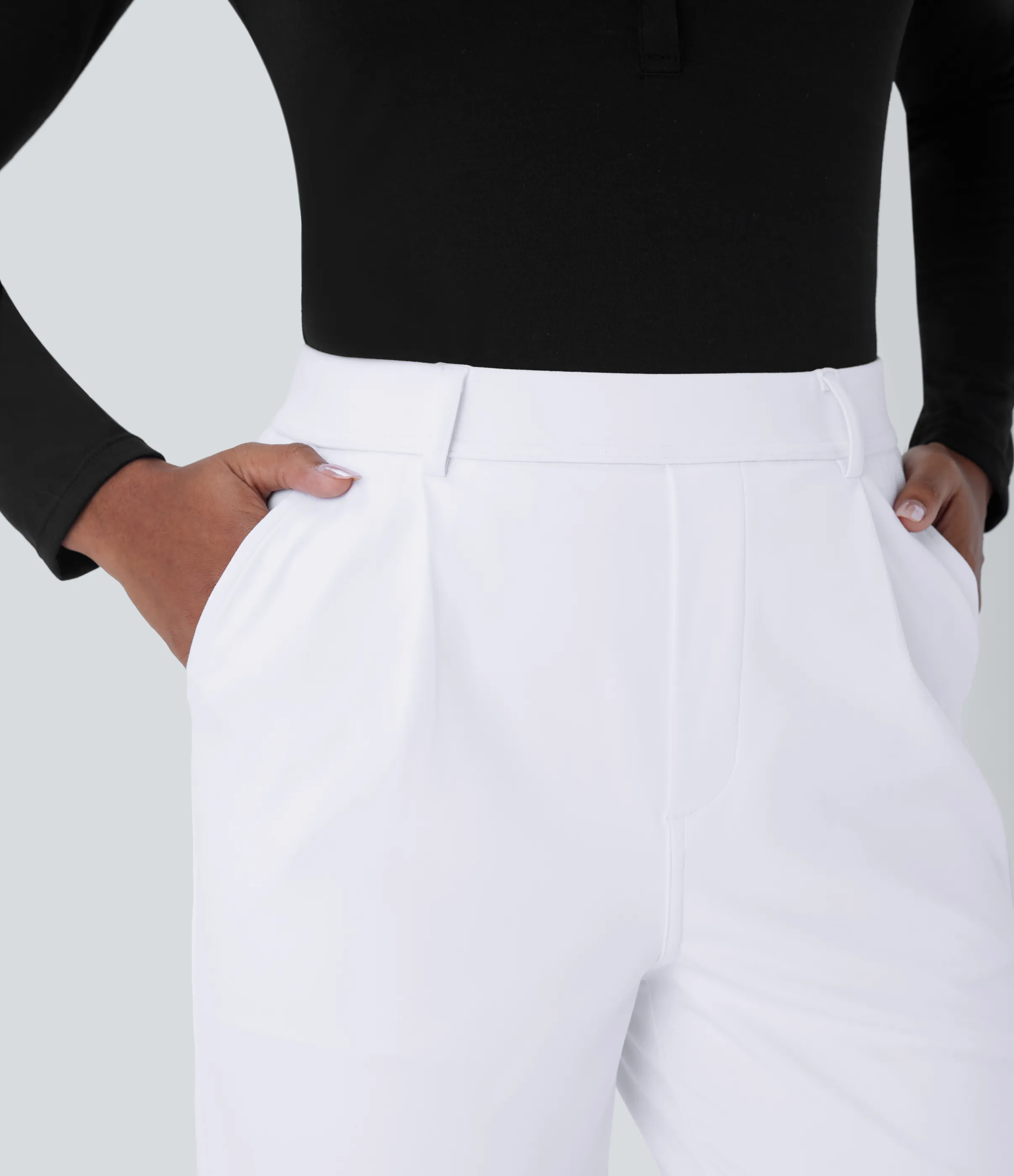 Halara Pantalón oficina acampanado bolsillo lateral tiro alto - White - XS(petite) sold by Halara product image thumbnail 5