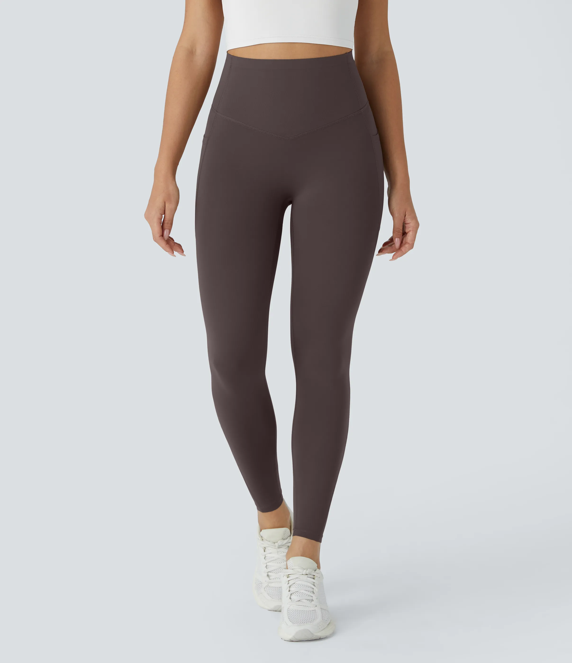 Halara Leggings SoCinched UltraSculpt tiro alto realce glúteos control abdomen bolsillo lateral moldeador - Hazelnut Black - L(full_length) sold by Halara product image thumbnail 3
