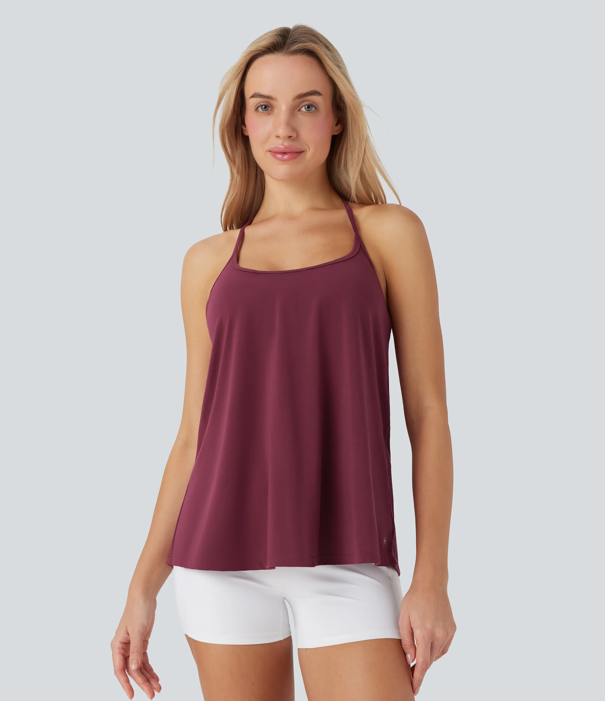 Halara Top Softlyzero™ Airy deportivo yoga cuello halter sin espalda tacto fresco - UPF 50+ - Cordovan - M sold by Halara product image thumbnail 3