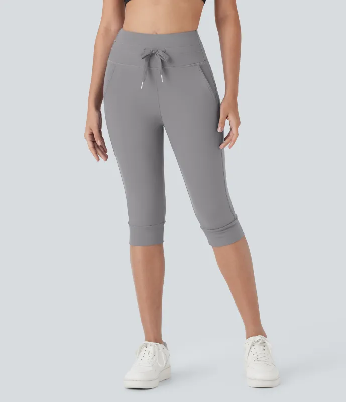 Halara Pantalón Softlyzero™ Plush deportivo yoga pedal bolsillo lateral cordón tiro alto - Gull - L(regular) made by Halara