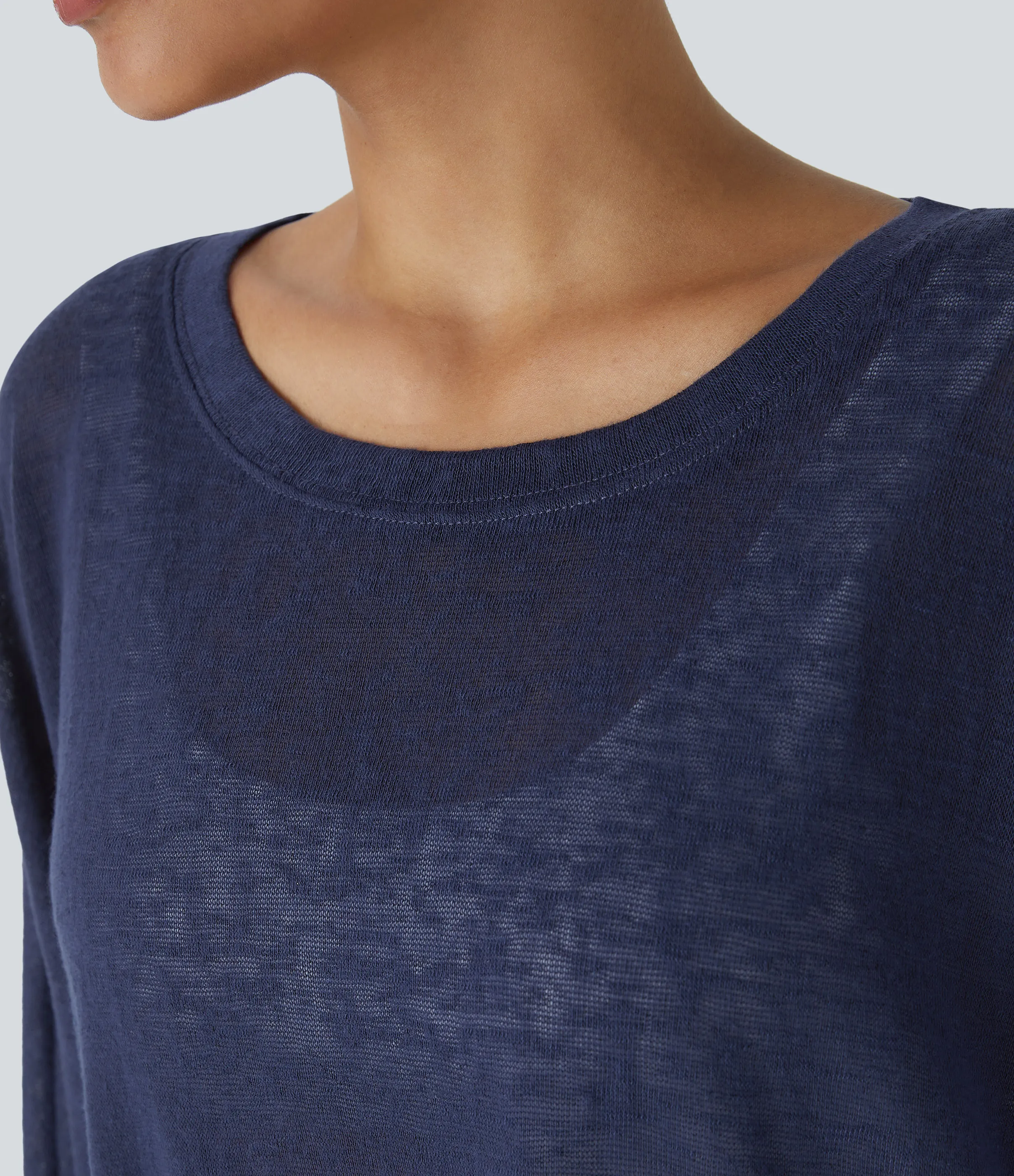 Halara Top extragrande transparente dobladillo dividido asimétrico - Dawn Purple - L sold by Halara product image thumbnail 5