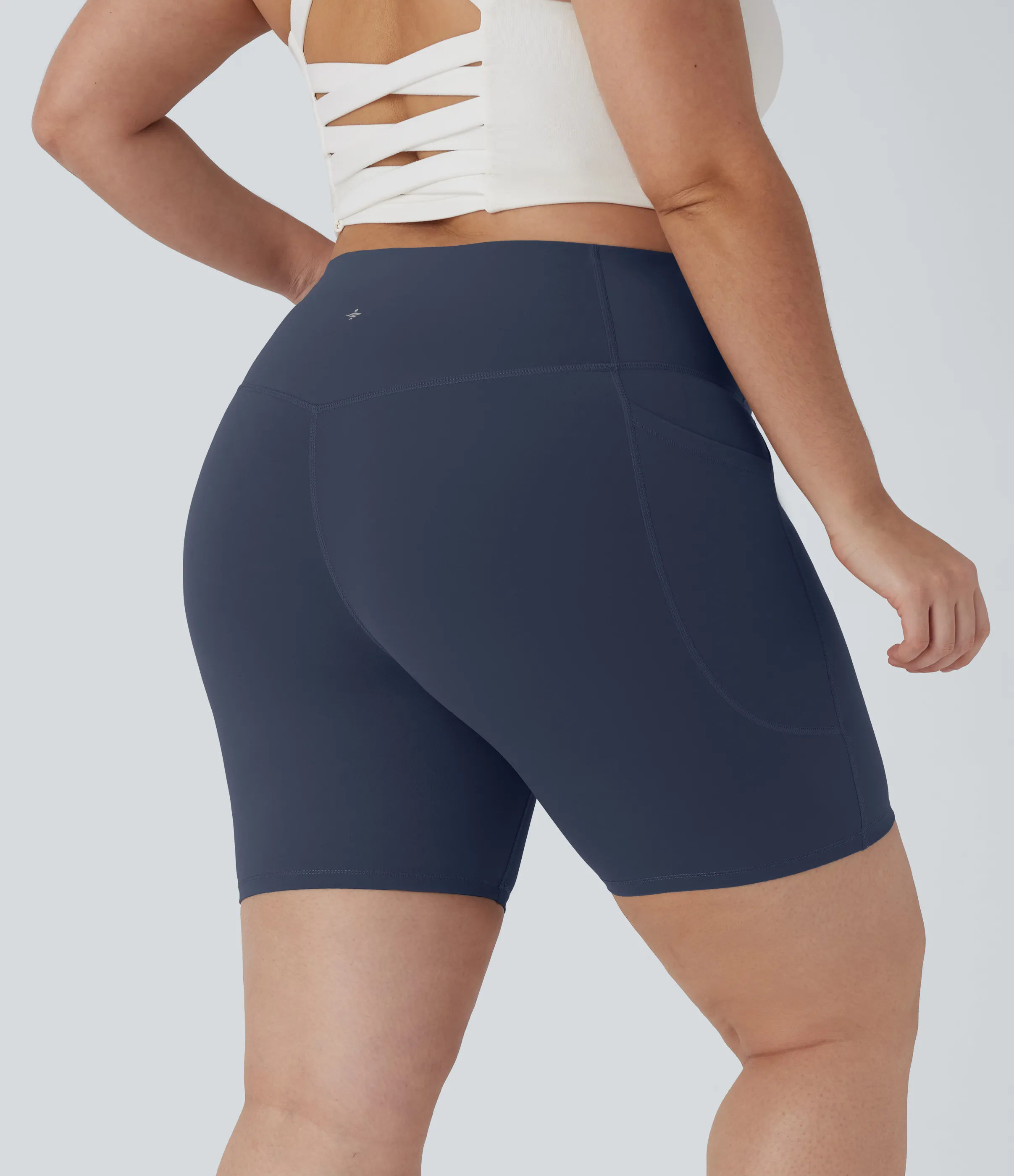 Halara Shorts biker Halara UltraSculpt™ moldeadores de tiro alto con bolsillos laterales para tallas grandes en longitud 17.5cm - Mood Indigo - 1X sold by Halara product image thumbnail 3