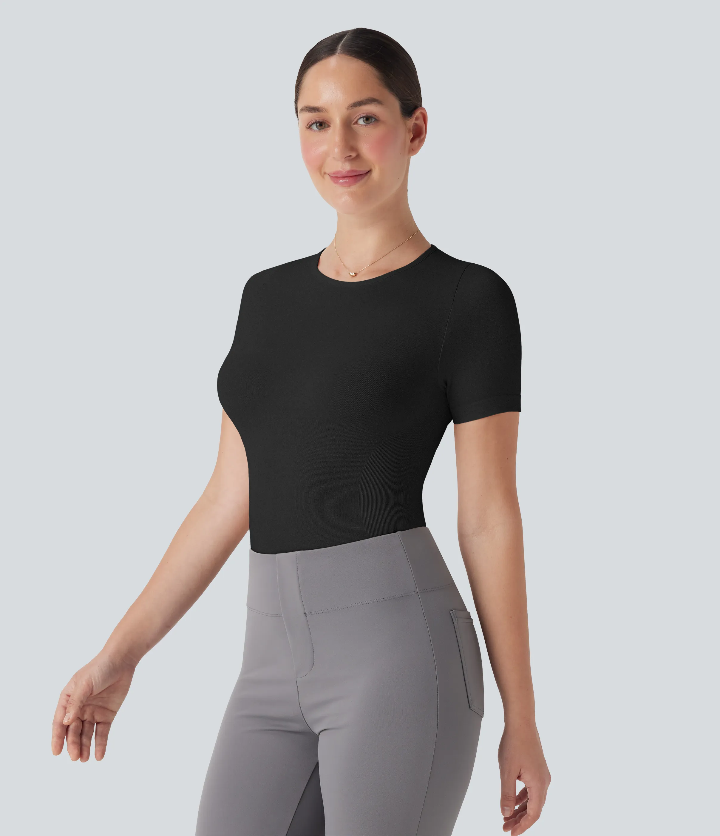 Halara Body de oficina fluido con tirantes ajustables en piernas - Easy Peezy - Black - XS sold by Halara product image thumbnail 4