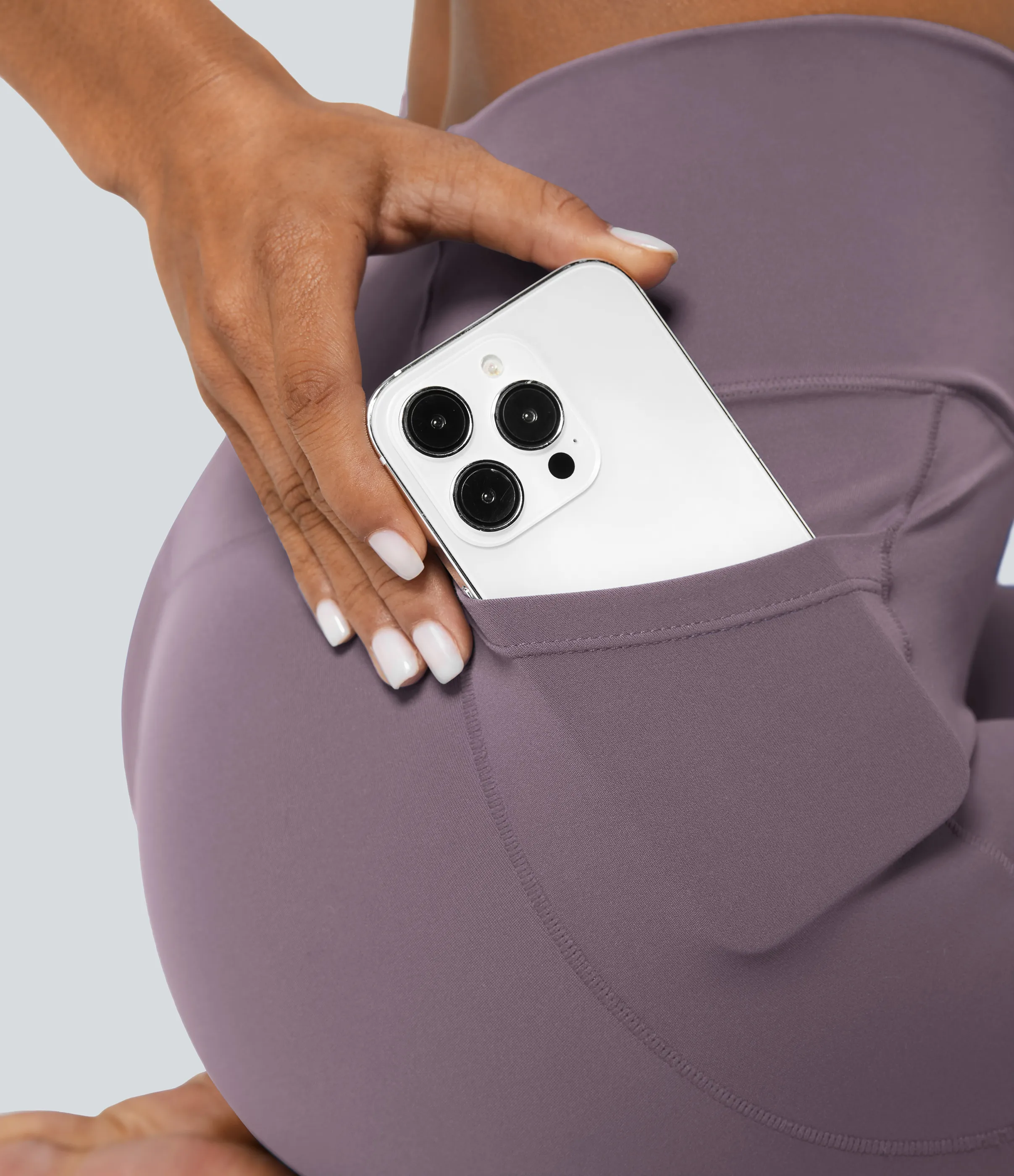 Halara Leggings Softlyzero™ liso bolsillo cruzado - Cinnabar Purple - L(7/8) sold by Halara product image thumbnail 5