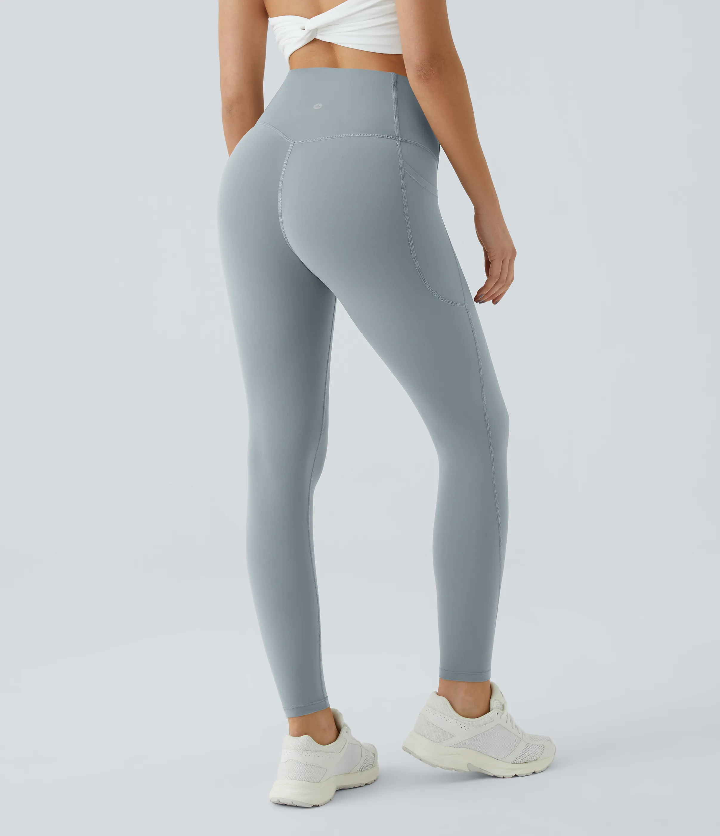 Halara Leggings SoCinched UltraSculpt entrenamiento control abdomen bolsillo lateral tiro alto - Blue Flower Gray - L(full_length) sold by Halara product image thumbnail 4