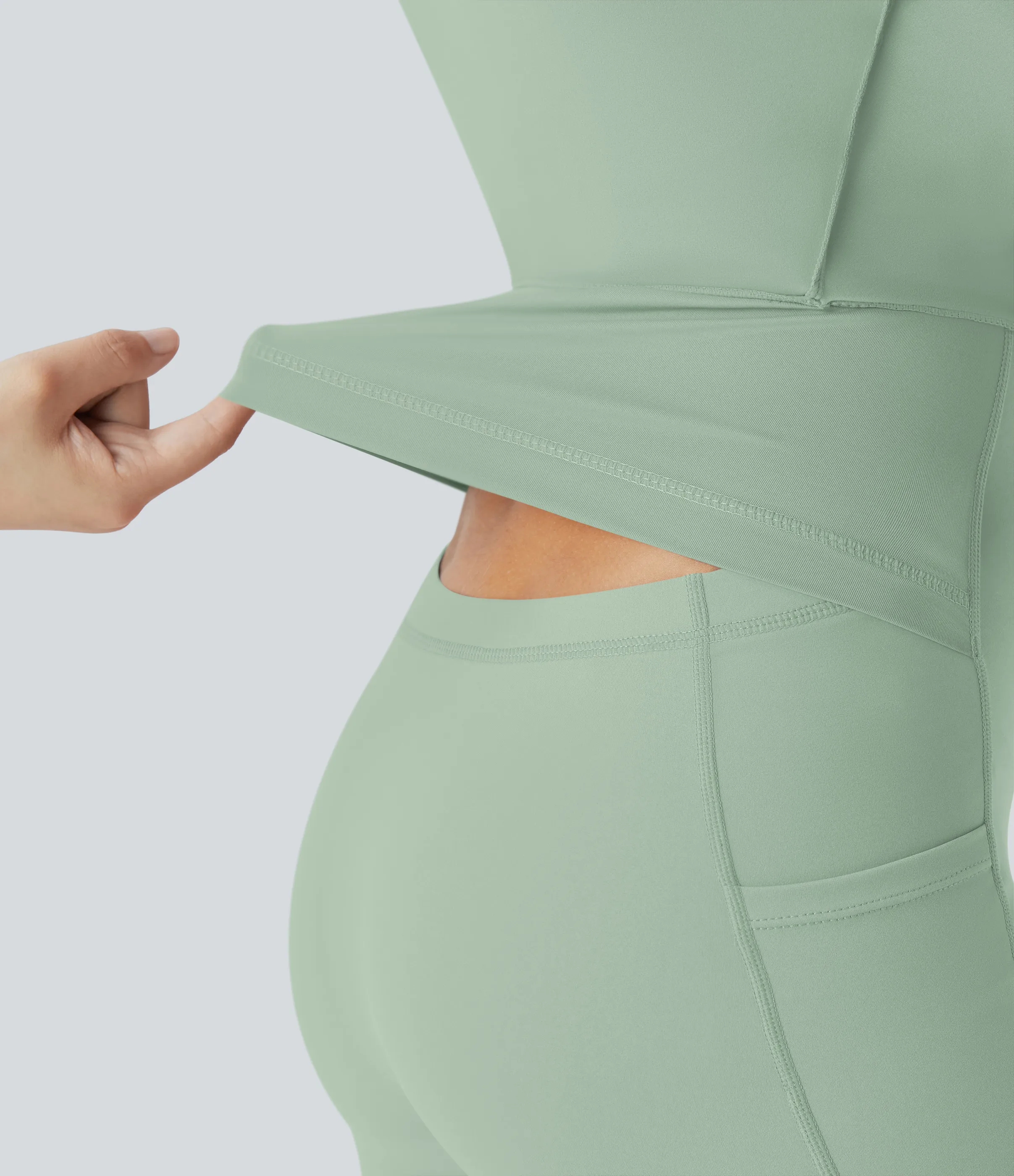 Halara Vestido Softlyzero™ Airy deportivo activo baile tacto fresco sin espalda retorcido - Edición Easy Peezy - Light Bean Green - XL sold by Halara product image thumbnail 5