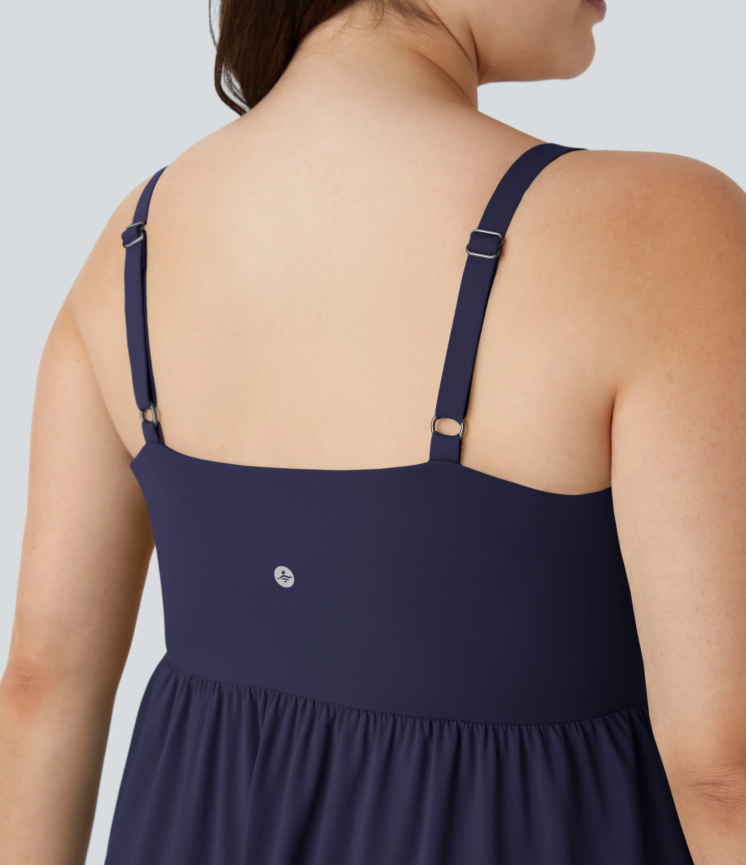 Halara Vestido midi Breezeful™ fluido secado rápido talla grande dobladillo cruzado asimétrico sin espalda 2 piezas bolsillo lateral - Patriot Blue - 3X sold by Halara product image thumbnail 5