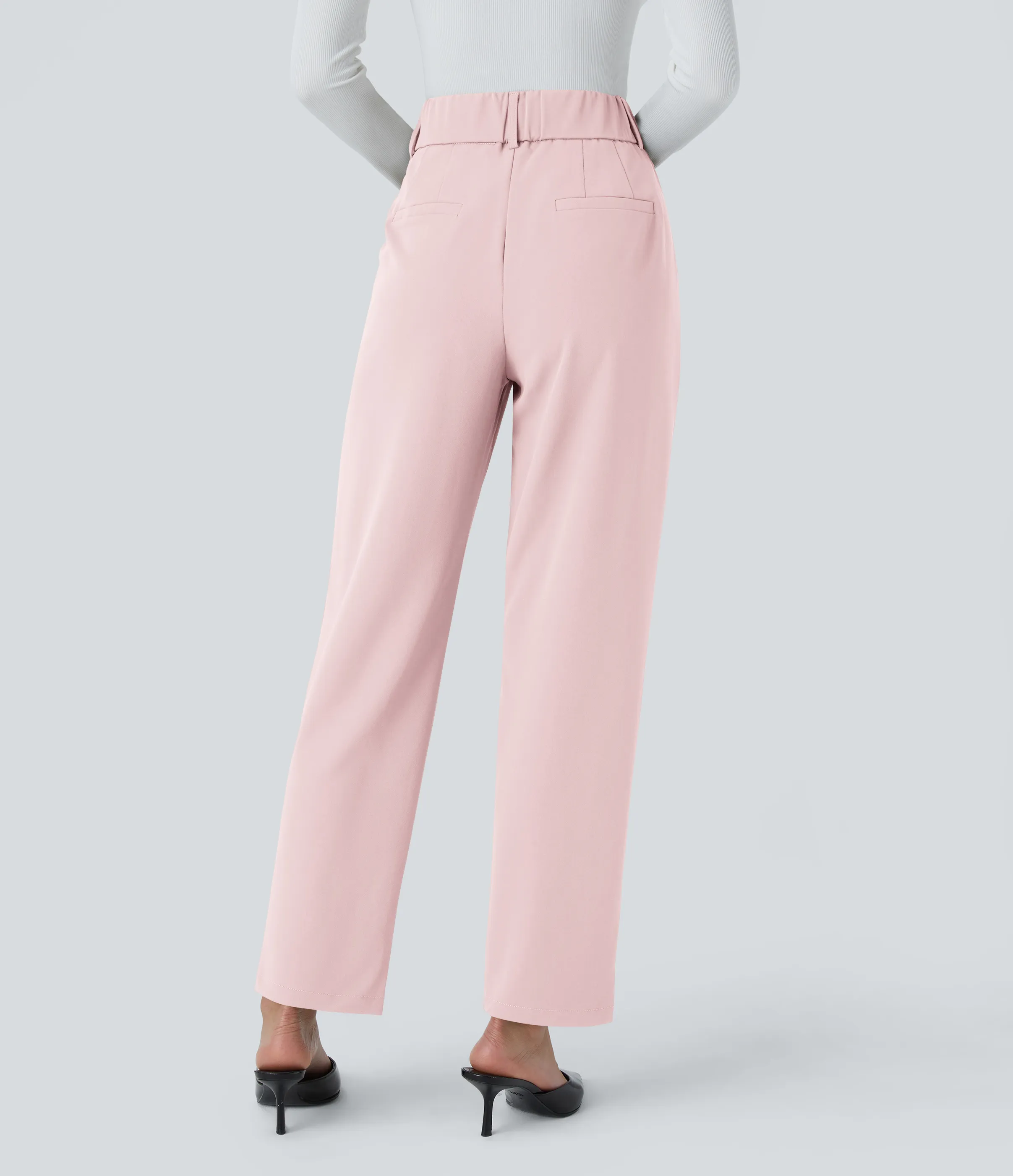 Halara Pantalón oficina ajustado tiro alto bolsillo lateral - Primrose Pink - S(regular) sold by Halara product image thumbnail 3