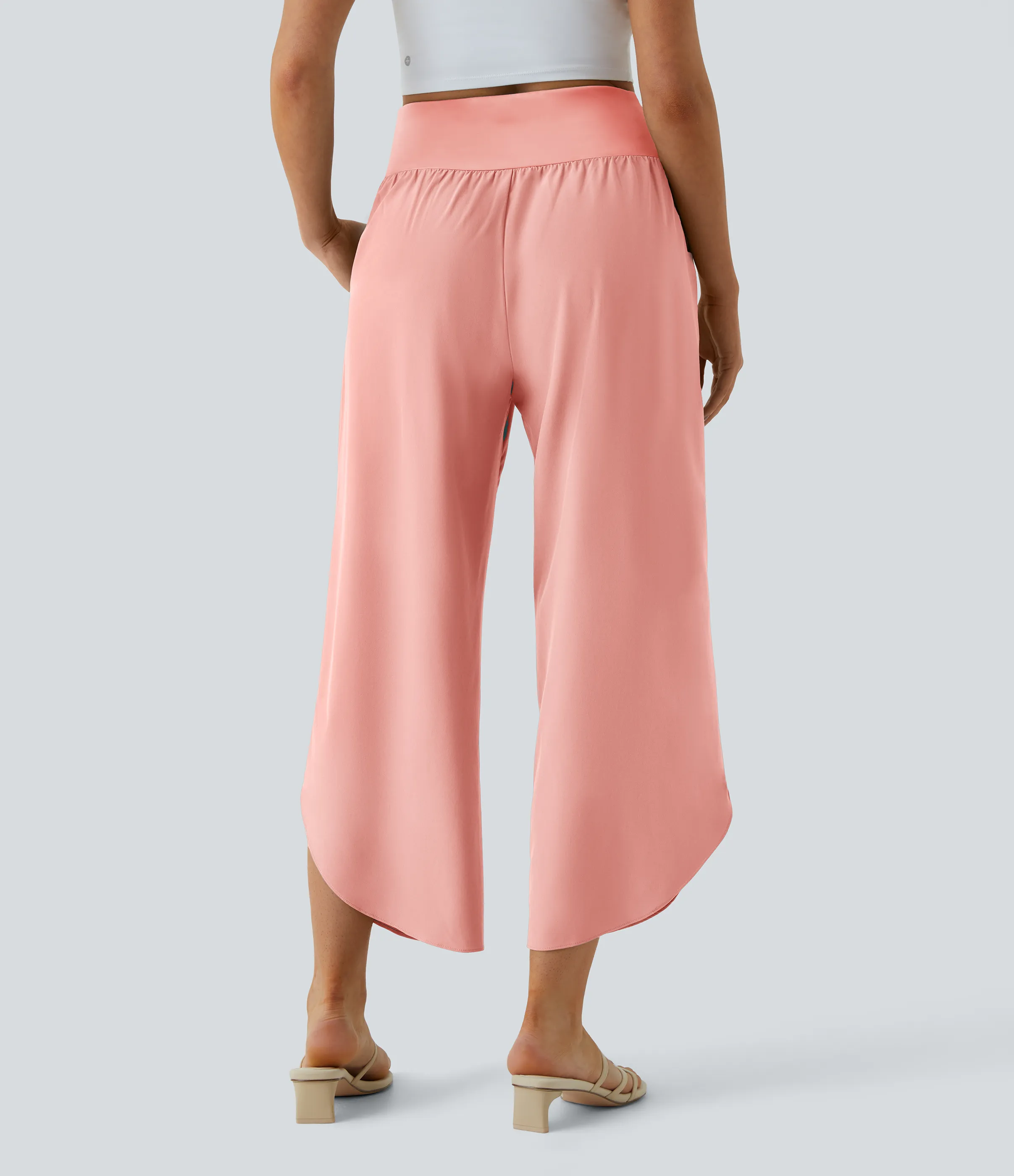 Halara Pantalón Breezeful™ Resort secado rápido abertura bolsillo lateral plisado cruzado tiro alto - Blossom - M(regular) sold by Halara product image thumbnail 3