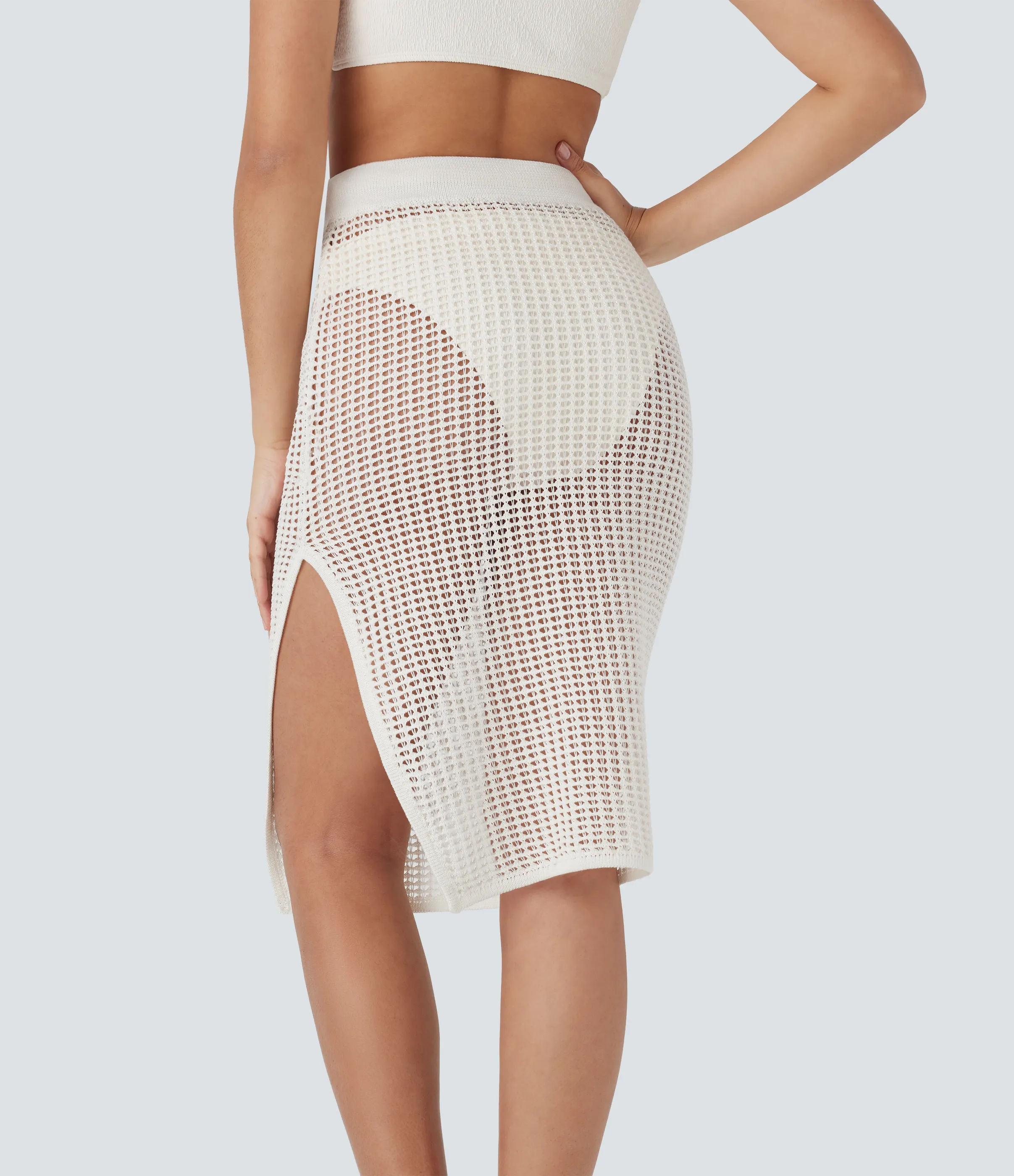 Halara Falda midi resort abertura cordón tiro alto - White - XL sold by Halara product image thumbnail 3