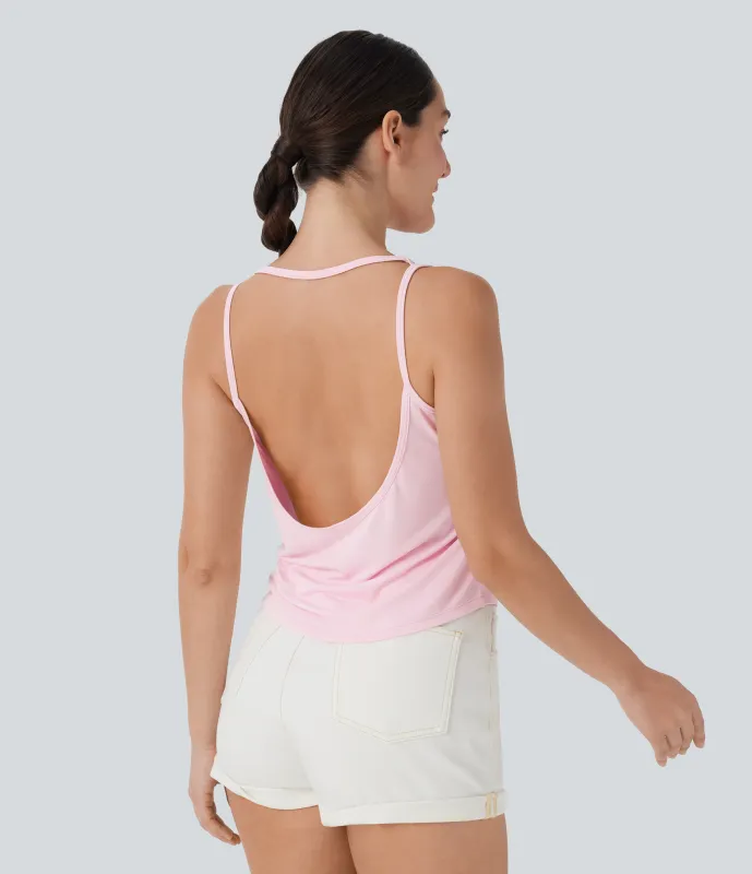 Halara Top casual sin mangas y espalda abierta - Cradle Pink - L sold by Halara