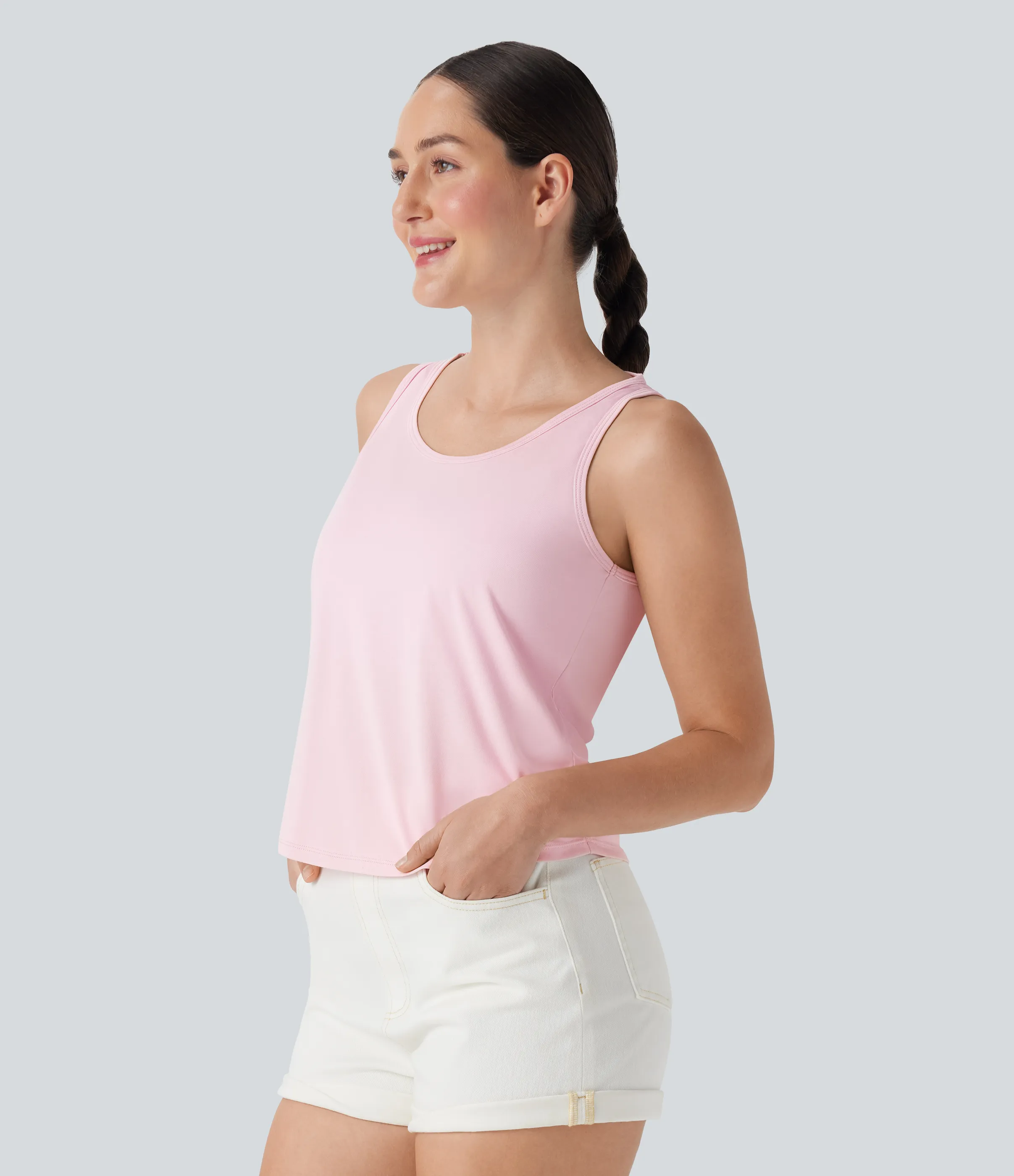 Halara Top casual sin mangas y espalda abierta - Cradle Pink - L sold by Halara product image thumbnail 4