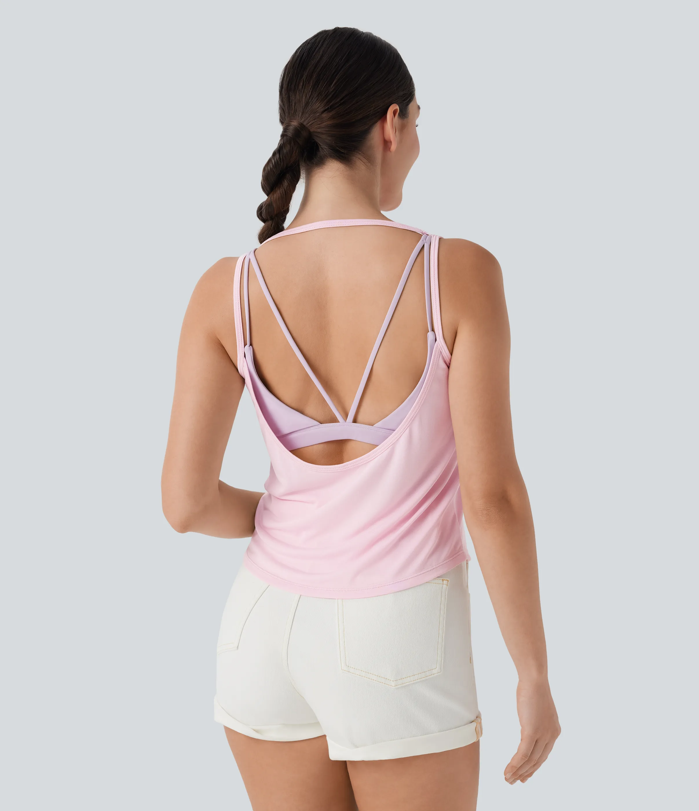 Halara Top casual sin mangas y espalda abierta - Cradle Pink - L sold by Halara product image thumbnail 5