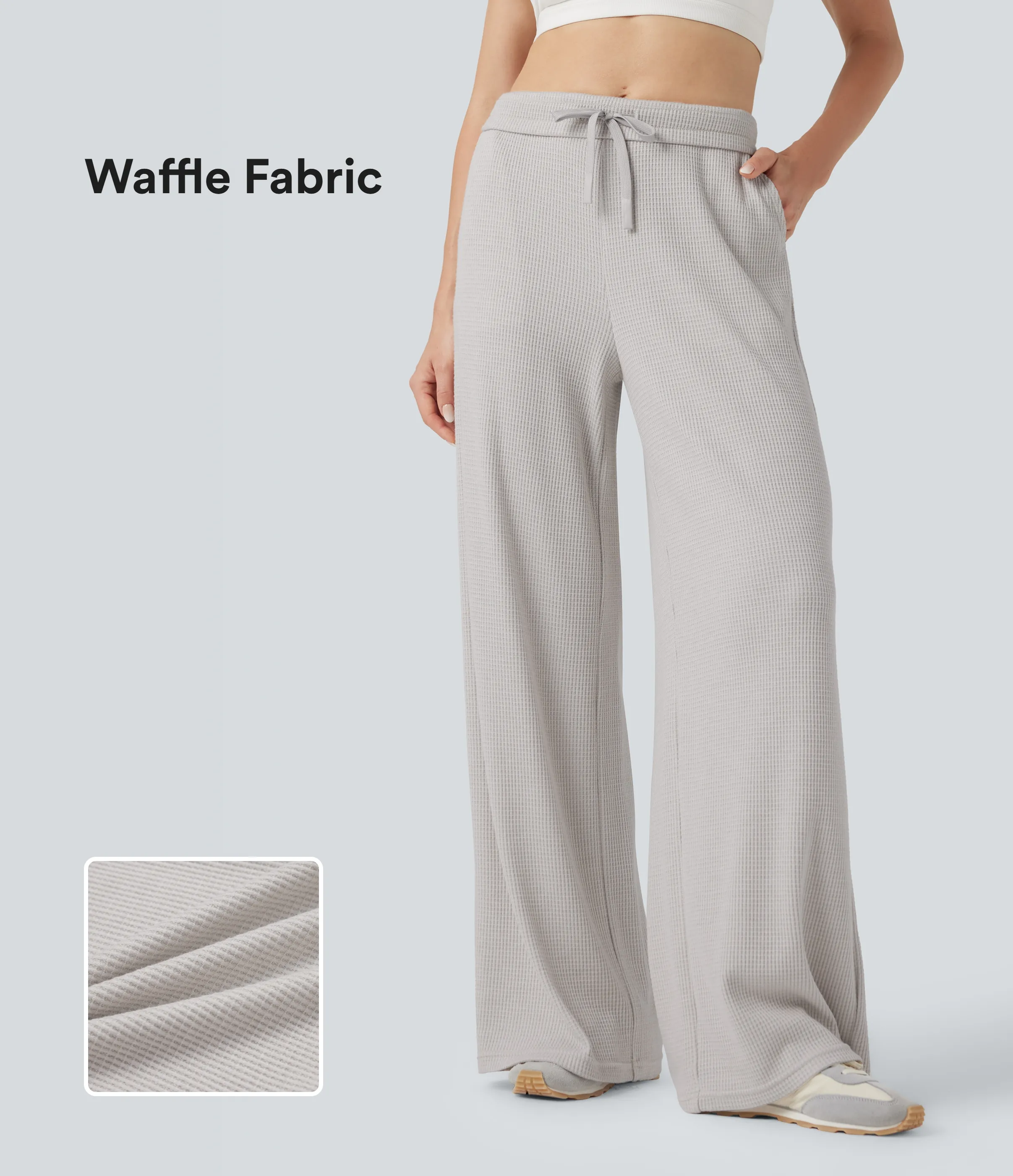 Halara Pantalones holgados casuales de tiro medio con cordón y bolsillos - Wind Chime - M(regular) sold by Halara product image thumbnail 2