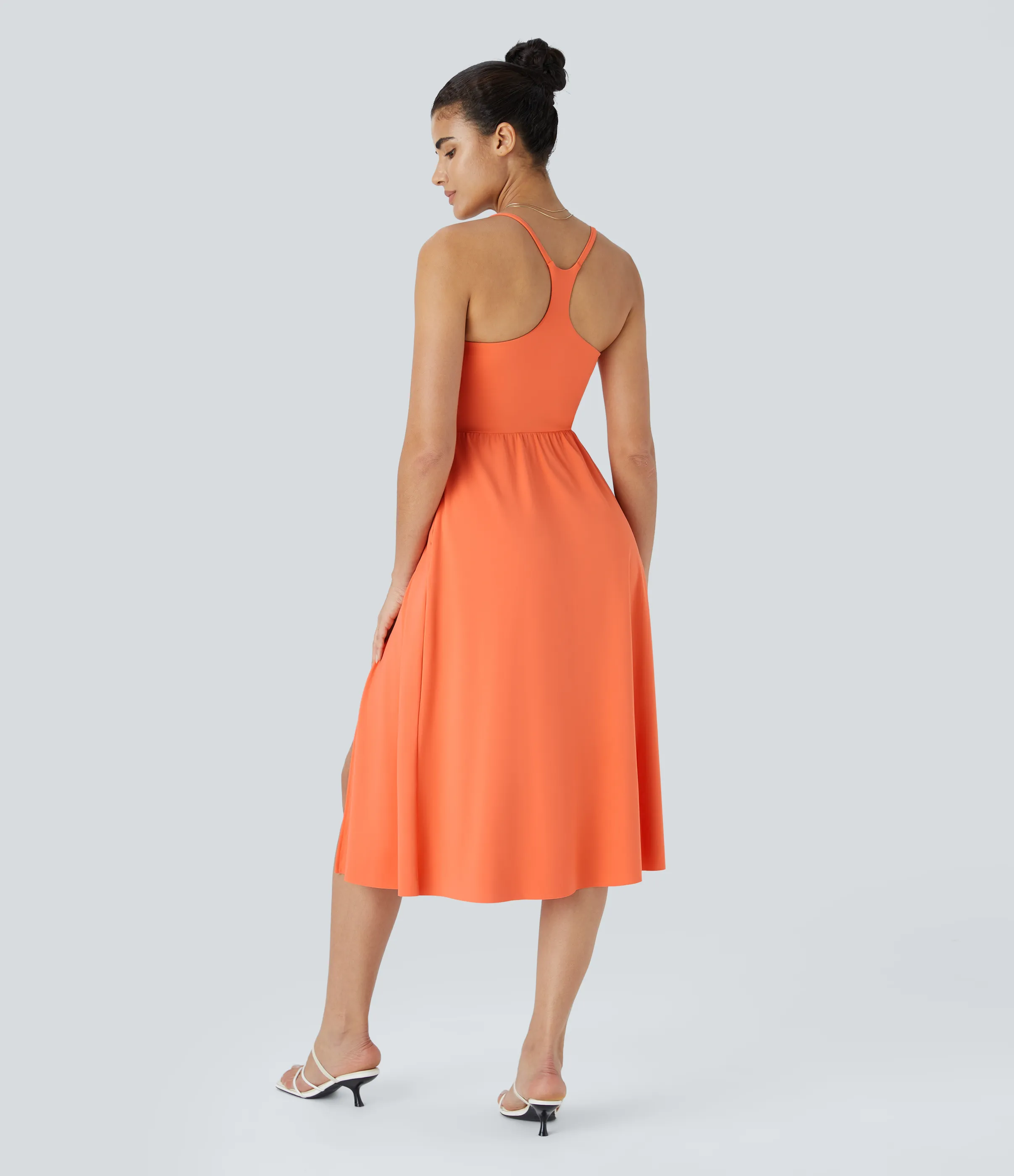 Halara Vestido midi bolsillo lateral espalda cruzada - Dusty Orange - XL sold by Halara product image thumbnail 3