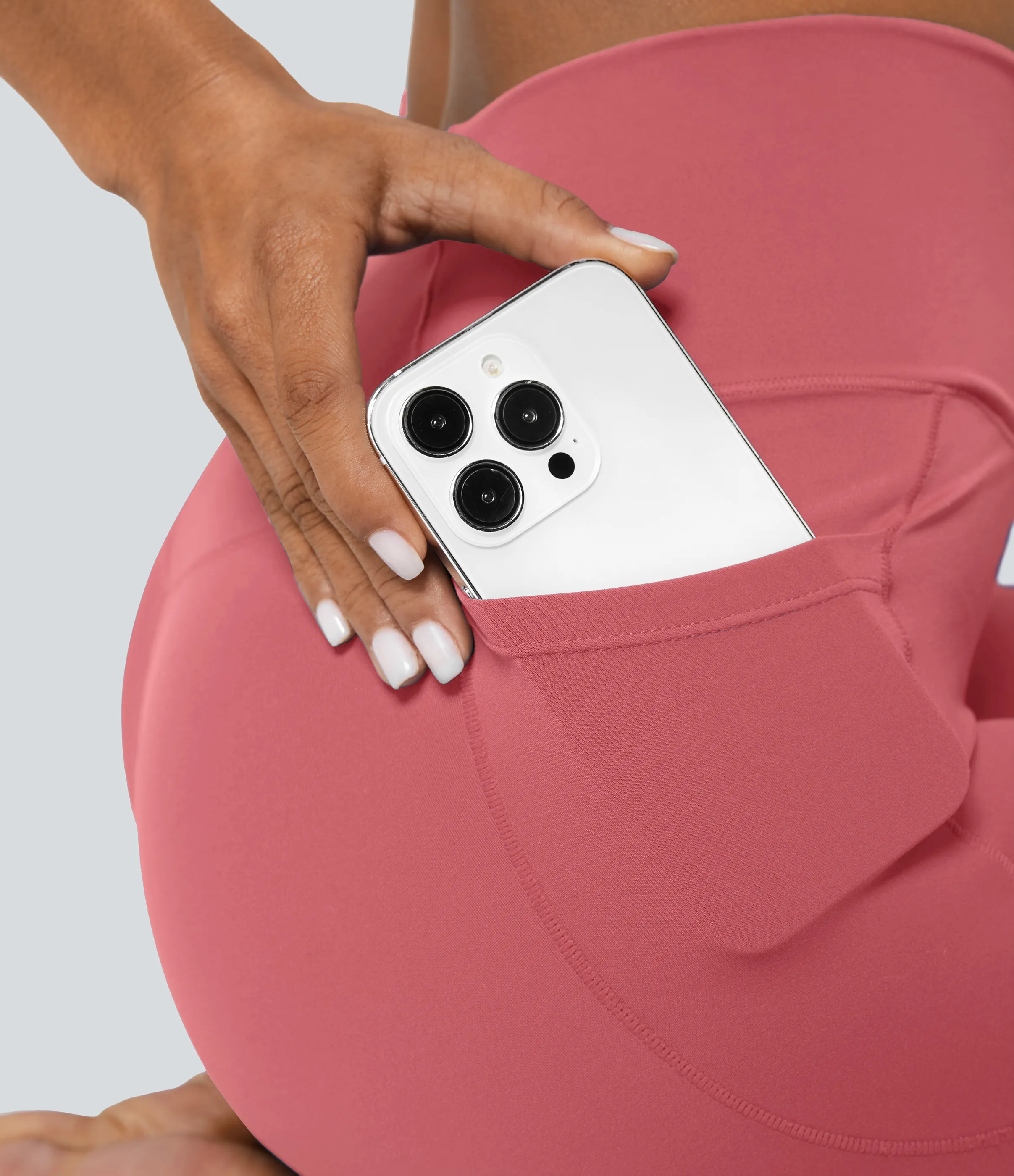 Halara Leggings Softlyzero™ liso bolsillo cruzado - Begonia Rouge - XL(7/8) sold by Halara product image thumbnail 5