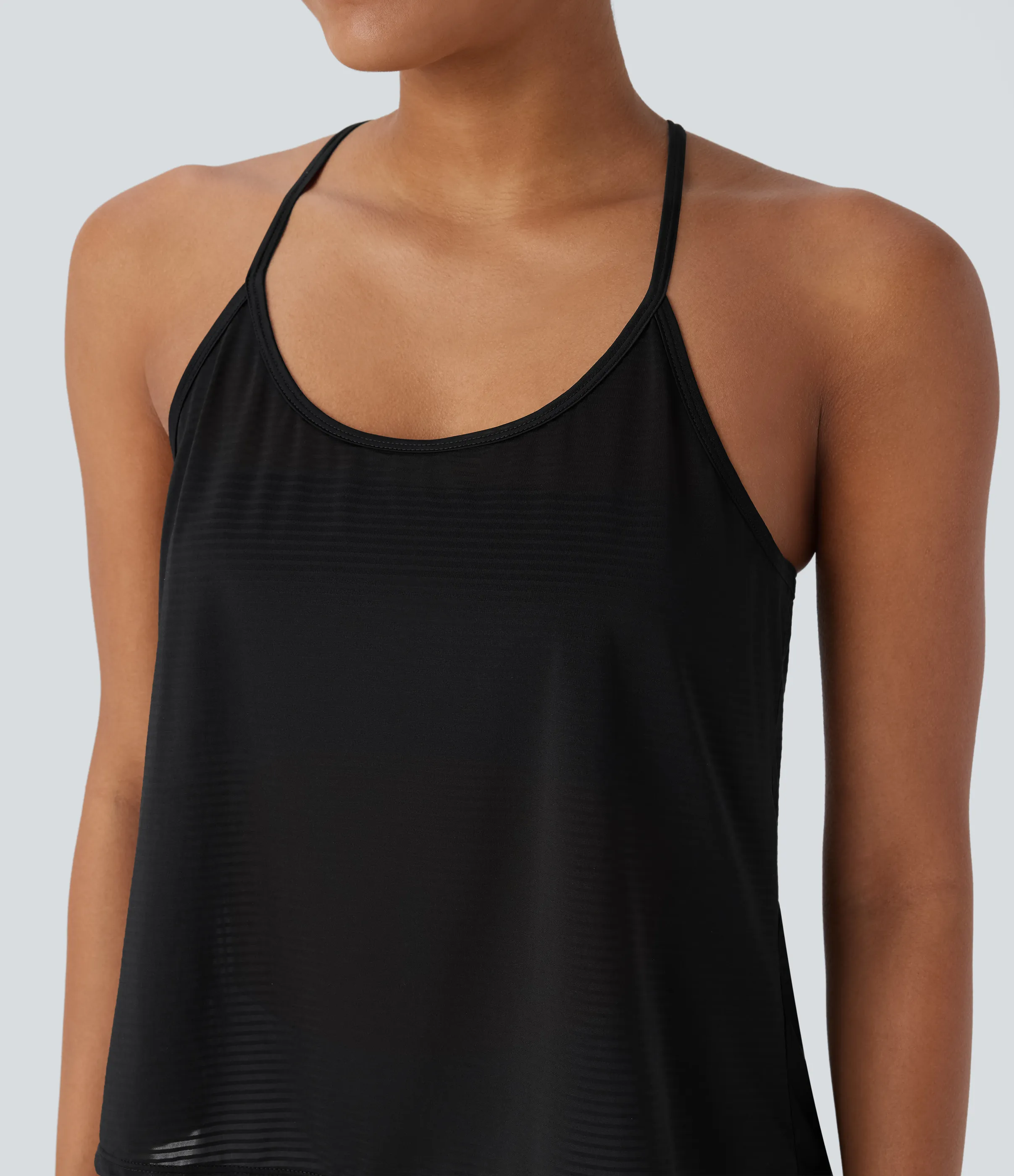 Halara Top yoga secado rápido dobladillo dividido sin espalda entrecruzada - Black - XL sold by Halara product image thumbnail 5