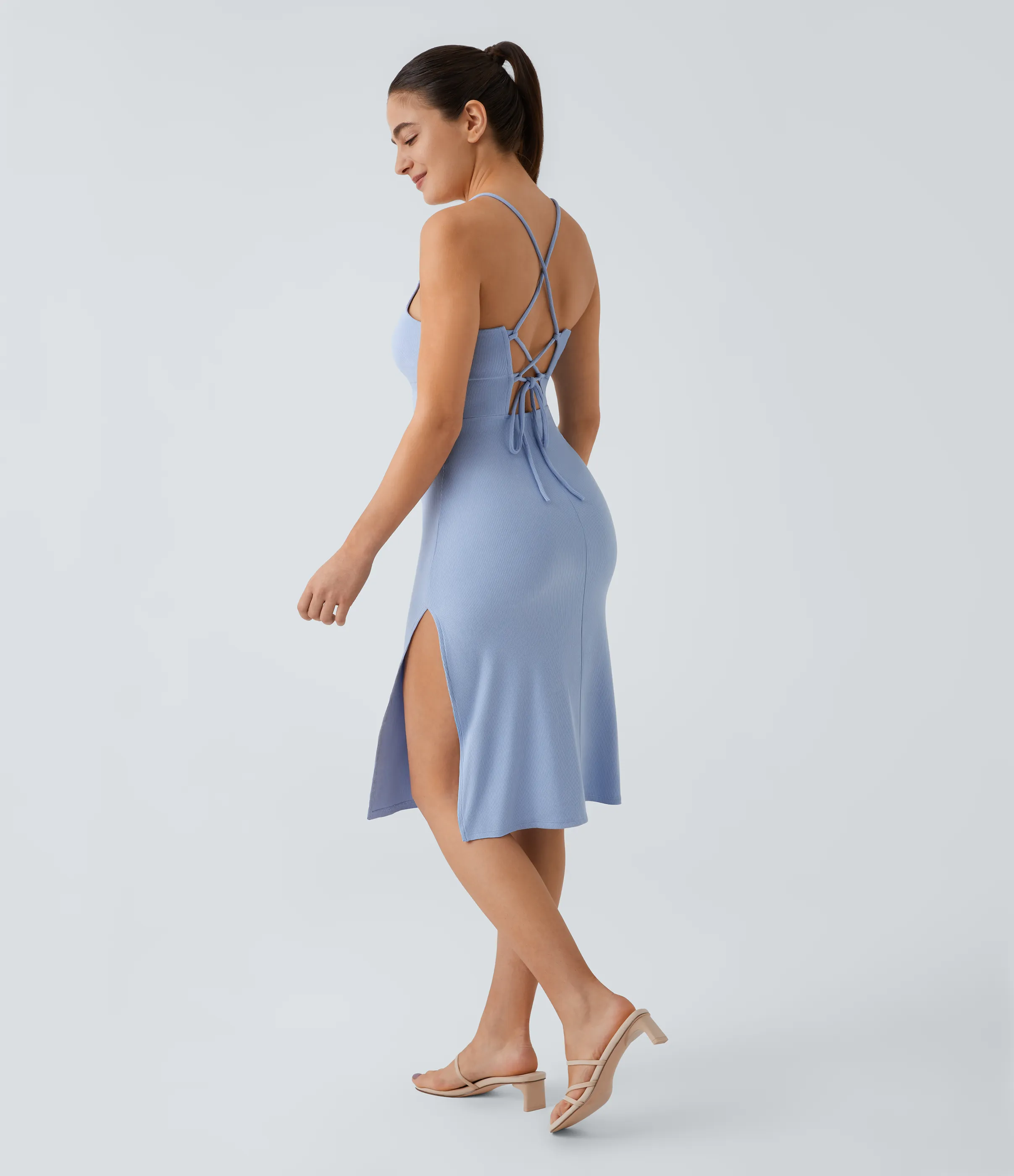 Halara Everyday Vestido fiesta midi ajustado tirante - sensacional - Sky Blue - M sold by Halara product image thumbnail 2