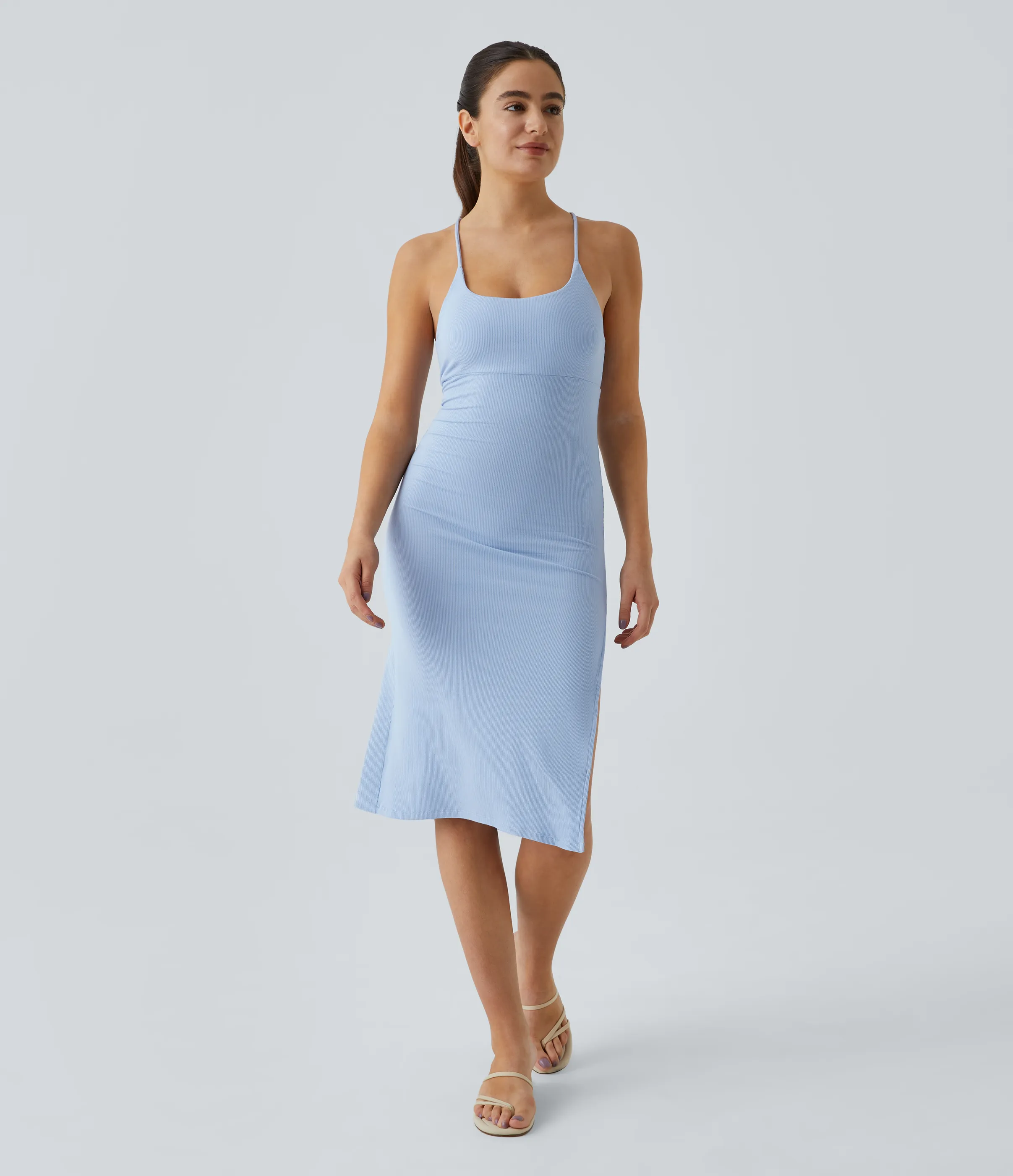 Halara Everyday Vestido fiesta midi ajustado tirante - sensacional - Sky Blue - M sold by Halara product image thumbnail 3