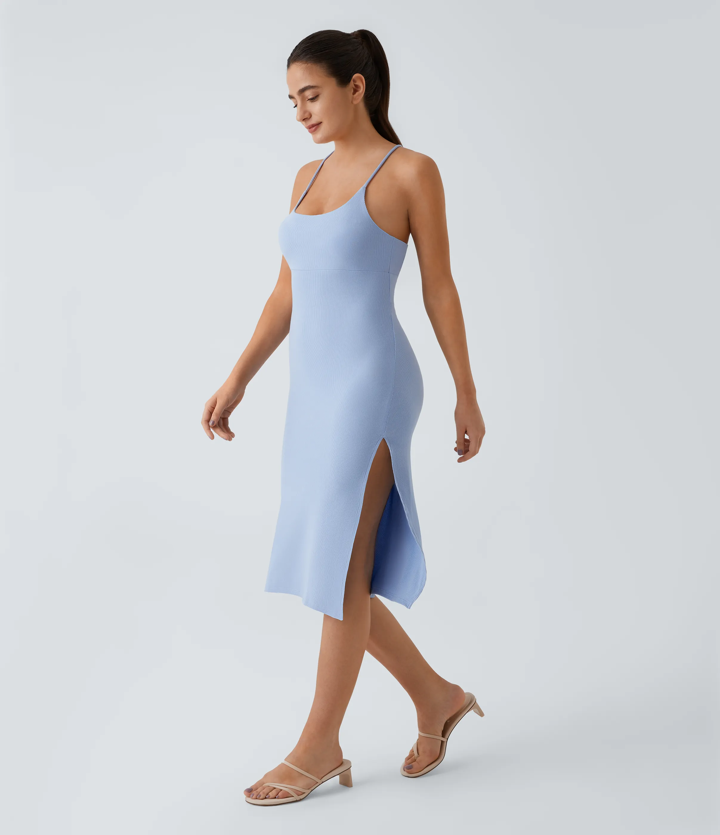 Halara Everyday Vestido fiesta midi ajustado tirante - sensacional - Sky Blue - M sold by Halara product image thumbnail 4