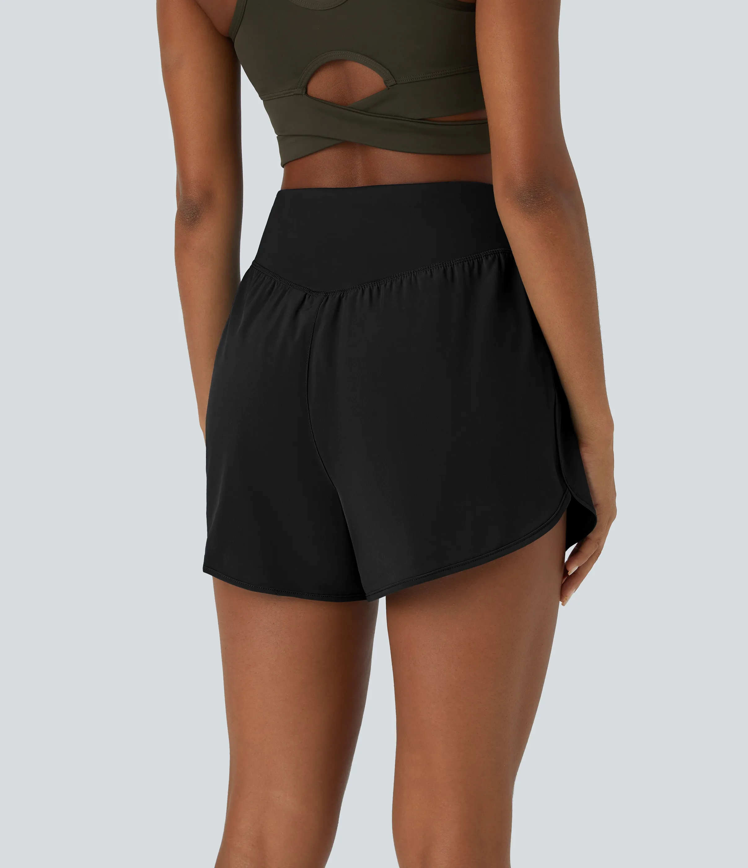 Halara Pantalón corto Breezeful™ secado rápido bolsillo lateral tiro alto 10cm - Black - S sold by Halara product image thumbnail 3