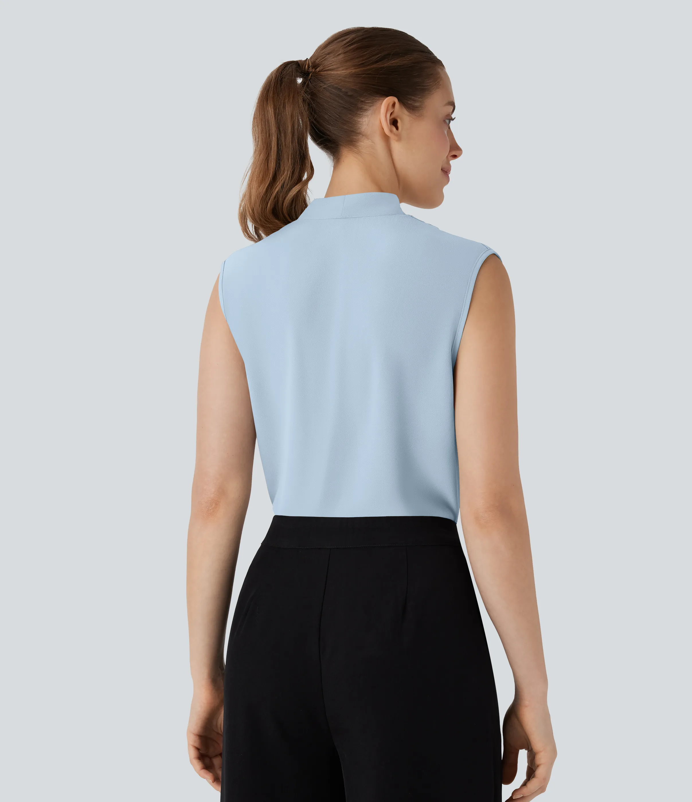 Halara Blusa oficina sin mangas cuello V - Skyride - S sold by Halara product image thumbnail 3