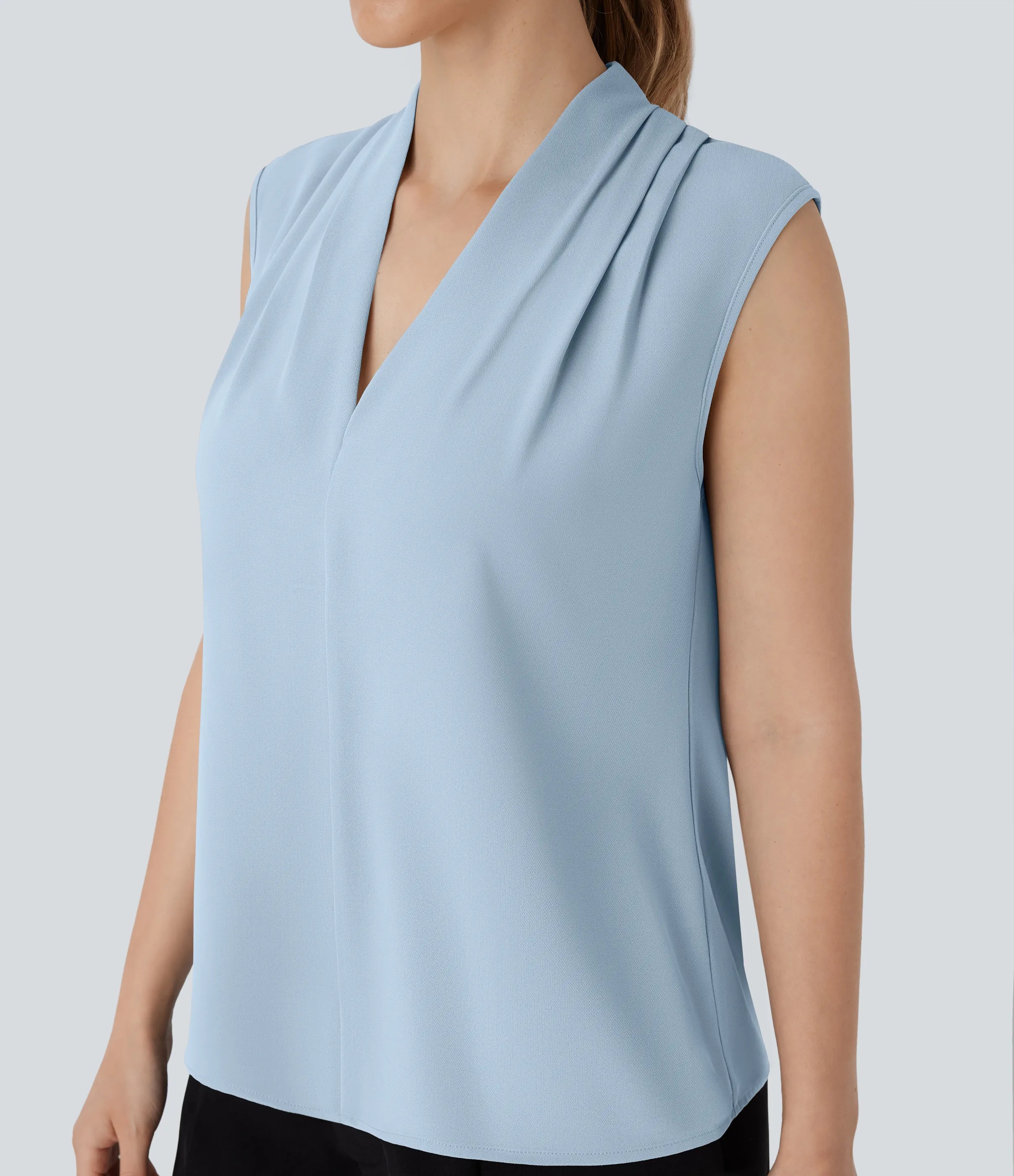 Halara Blusa oficina sin mangas cuello V - Skyride - S sold by Halara product image thumbnail 5