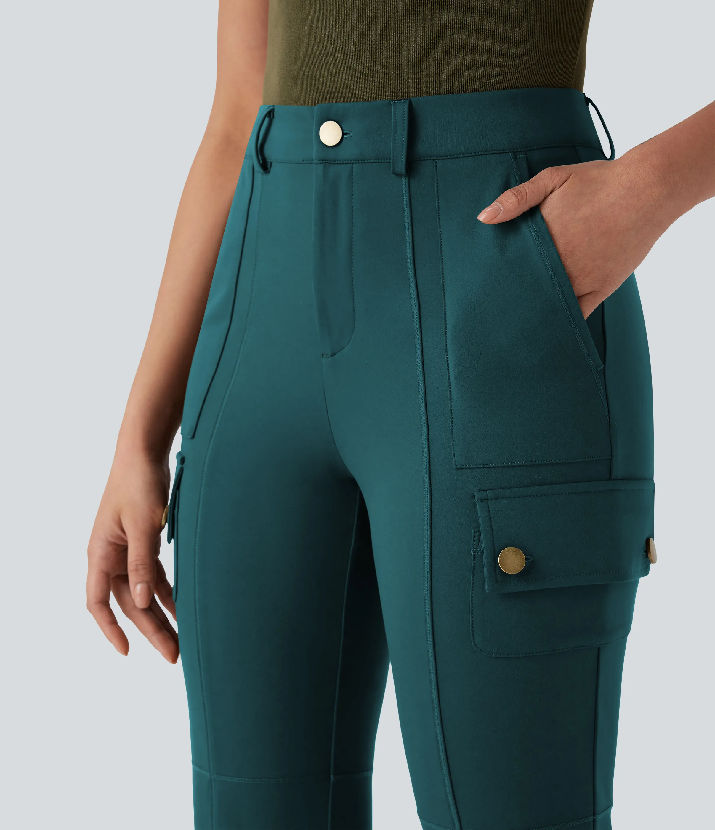 Halara Pantalón cargo bota senderismo múltiple bolsillo tiro medio - Atlantic Deep - XS(regular) sold by Halara product image thumbnail 5
