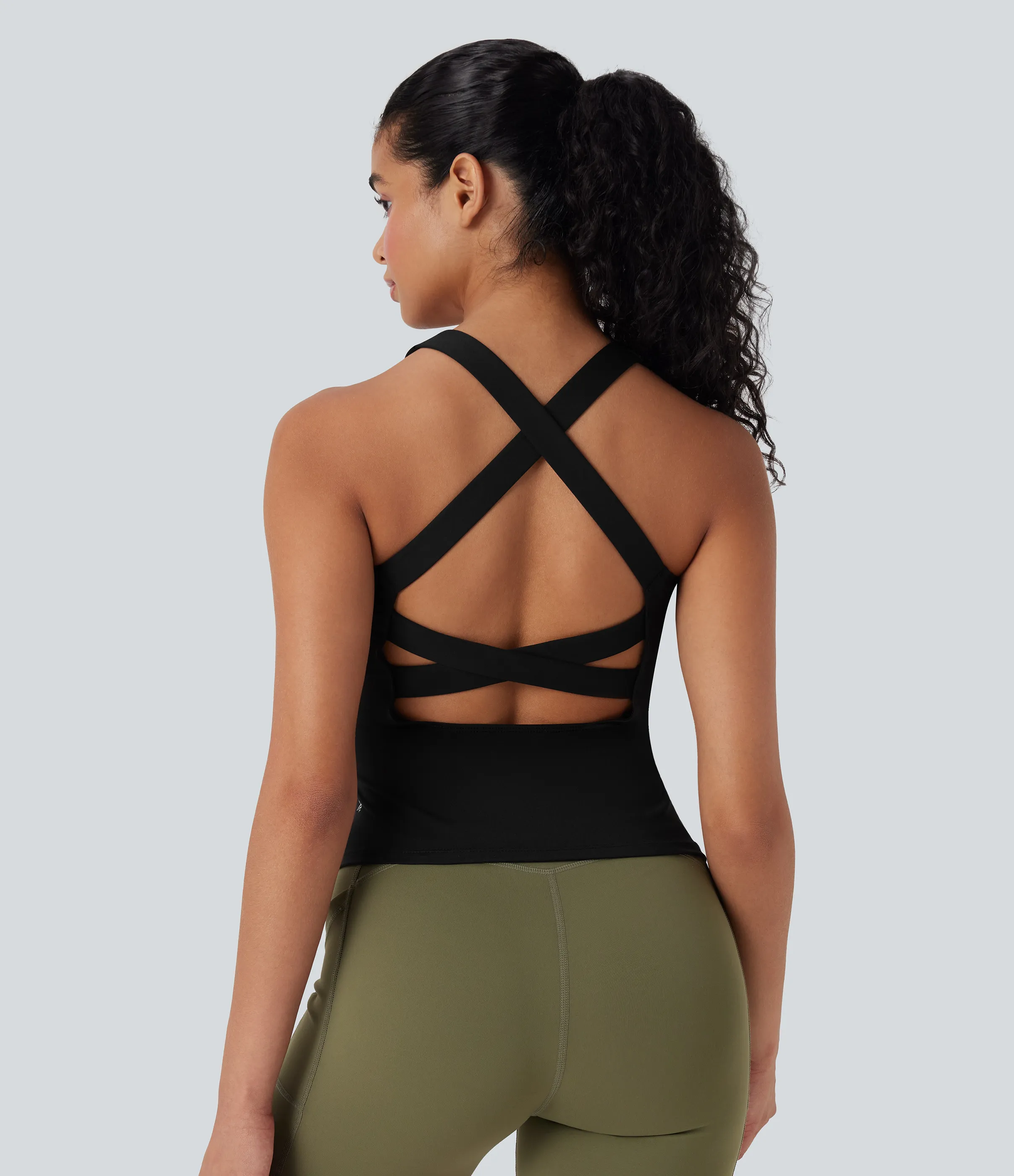 Halara Camiseta de tirantes cruzada para running con espalda abierta - Black - XS sold by Halara product image thumbnail 2