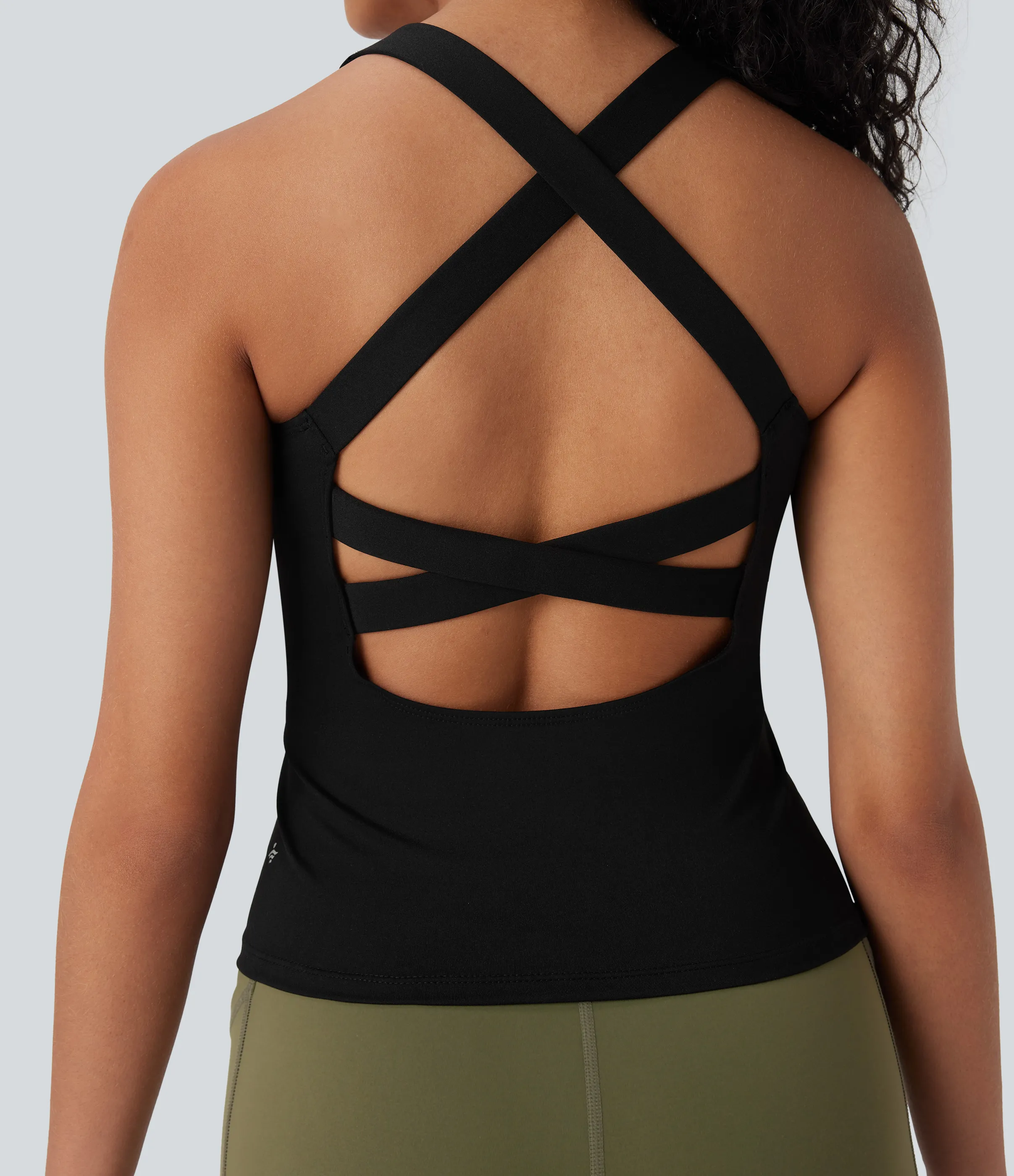 Halara Camiseta de tirantes cruzada para running con espalda abierta - Black - XS sold by Halara product image thumbnail 5