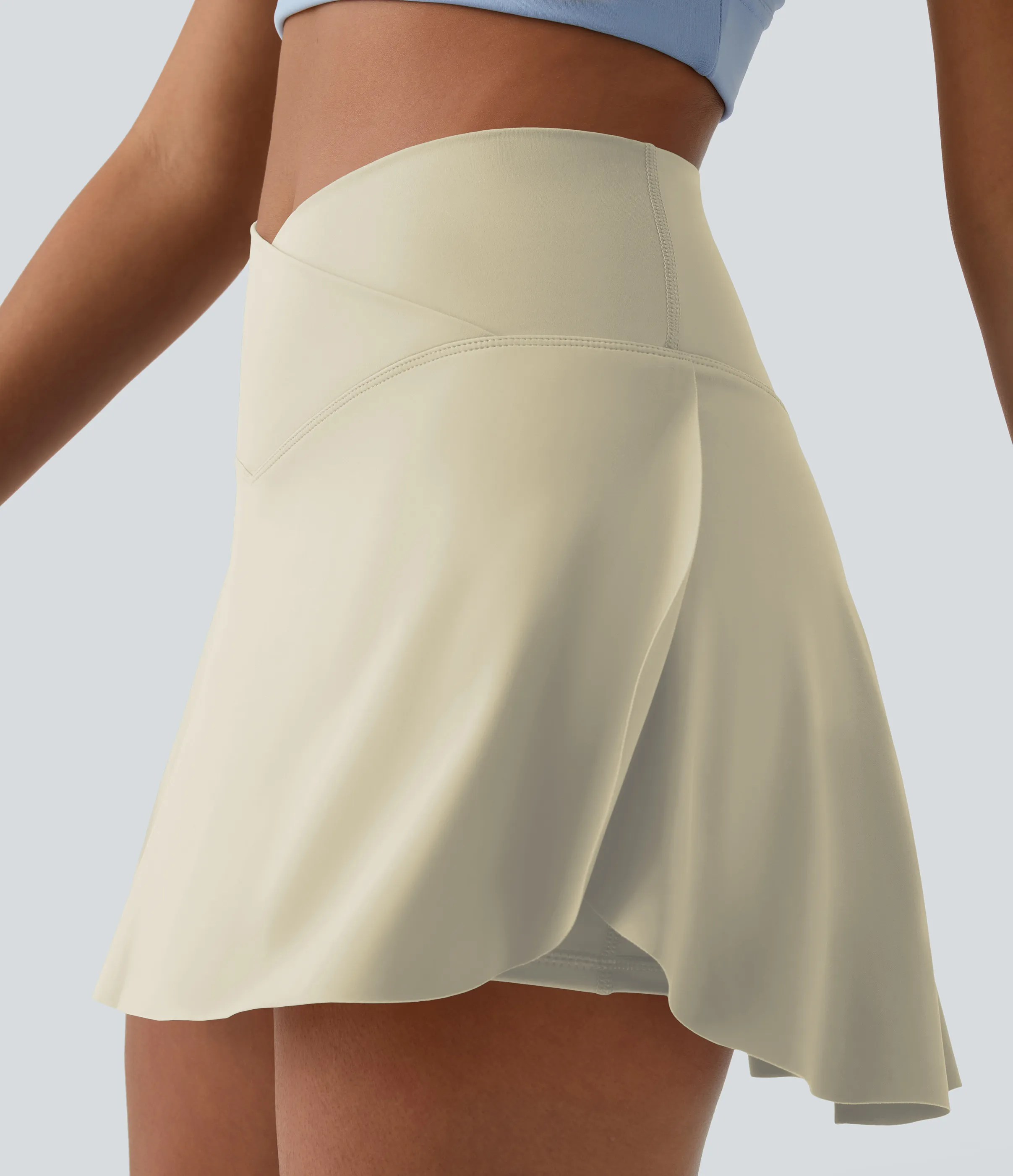 Halara Minifalda tenis Softlyzero™ Airy Crossover 2 en 1 bolsillo lateral tacto fresco tacto suave diario Lucid-UPF 50+ - Almond Milk - M sold by Halara product image thumbnail 5