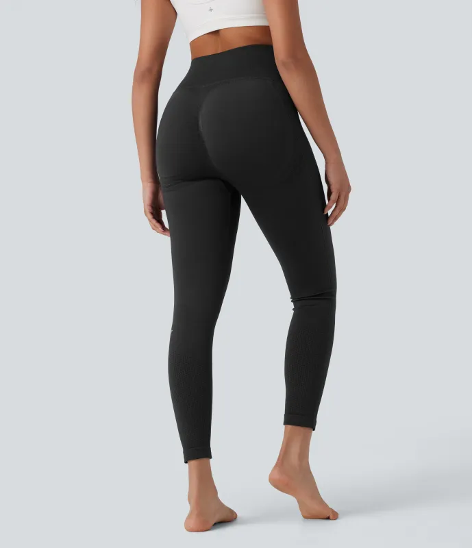 Halara Leggings yoga tiro alto control abdomen realce glúteo sin costura - Black - M(7/8) sold by Halara