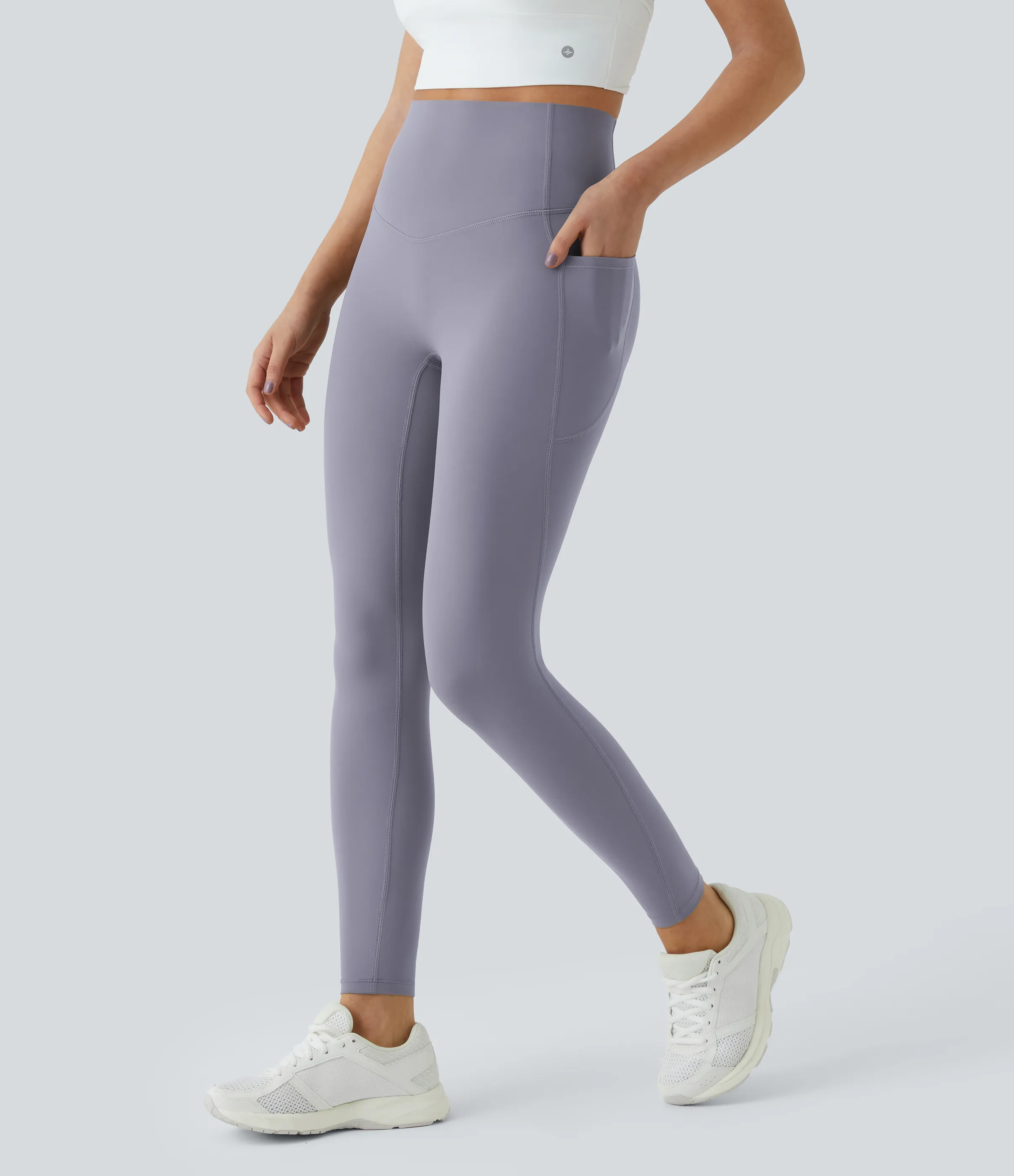Halara Leggings SoCinched UltraSculpt entrenamiento control abdomen bolsillo lateral tiro alto - Falling Gray Purple - XL(full_length) sold by Halara product image thumbnail 5