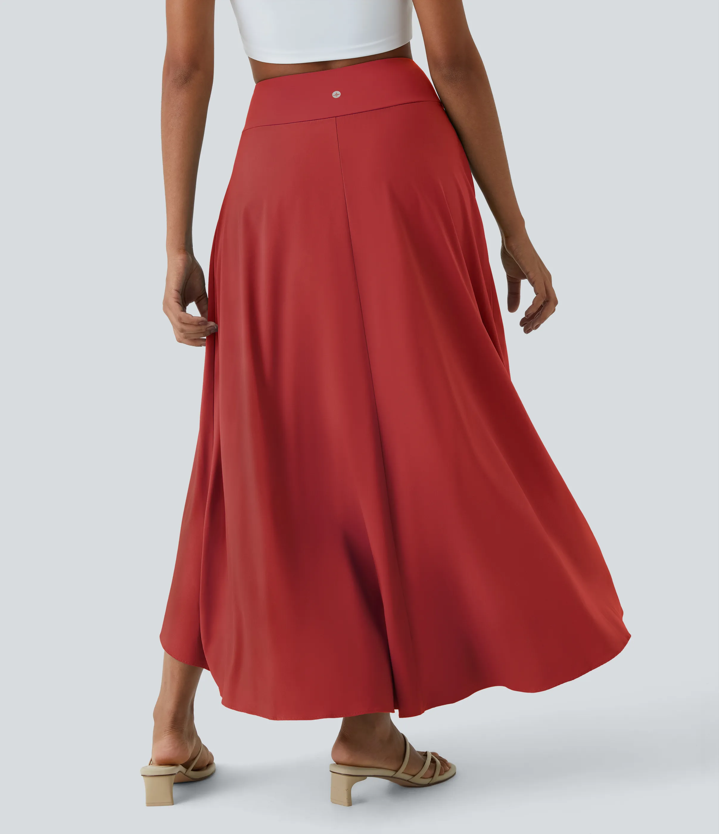 Halara Falda Breezeful™ larga regular tiro alto volante alto bajo 2 en 1 fluida secado rápido - Pompeian Red - S(regular) sold by Halara product image thumbnail 3