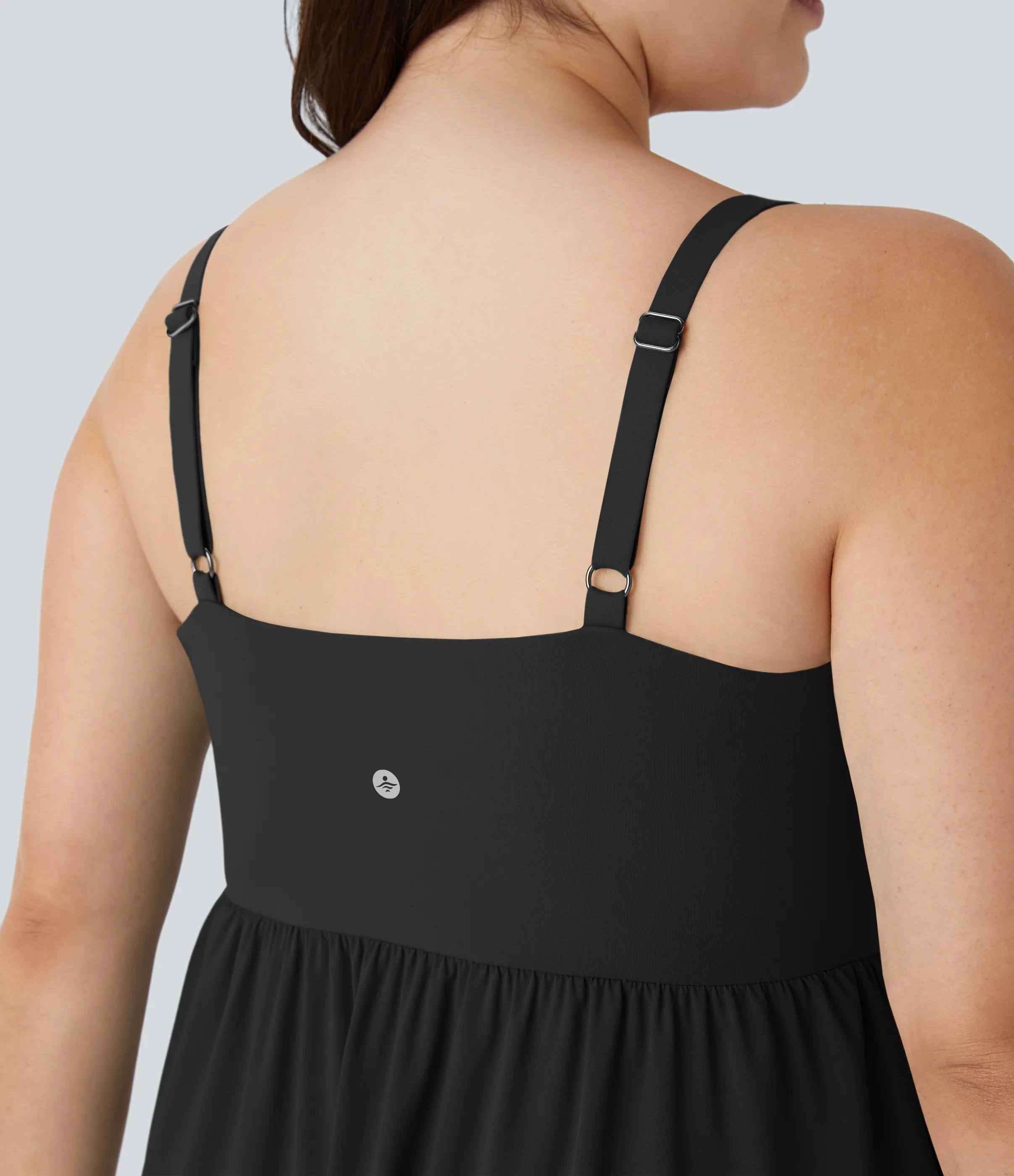 Halara Vestido midi Breezeful™ fluido secado rápido talla grande dobladillo cruzado asimétrico sin espalda 2 piezas bolsillo lateral - Black - 3X sold by Halara product image thumbnail 5