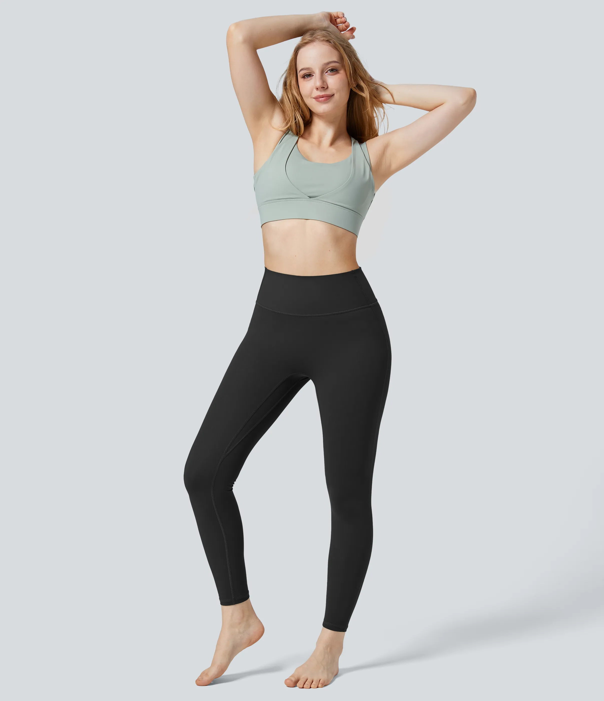 Halara Leggings 7/8 Halara UltraSculpt™ yoga levantamiento glúteo control abdomen fruncido tiro alto - Black - XS(7/8) sold by Halara product image thumbnail 5