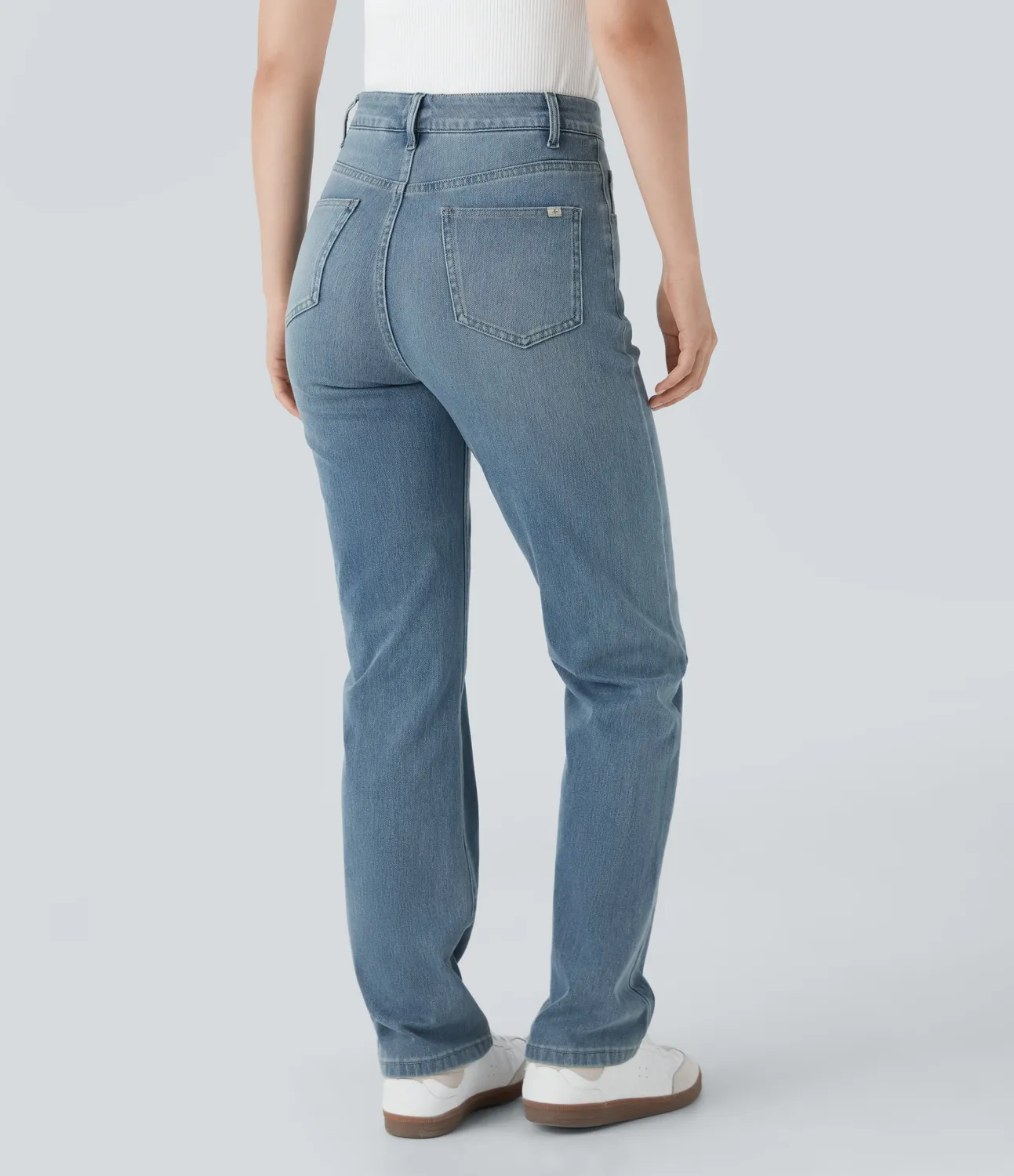 Halara Jeans Halara Flex™ Denim elásticos de tiro alto descoloridos con múltiples bolsillos - Cedar Blue Denim - M(regular) sold by Halara product image thumbnail 3