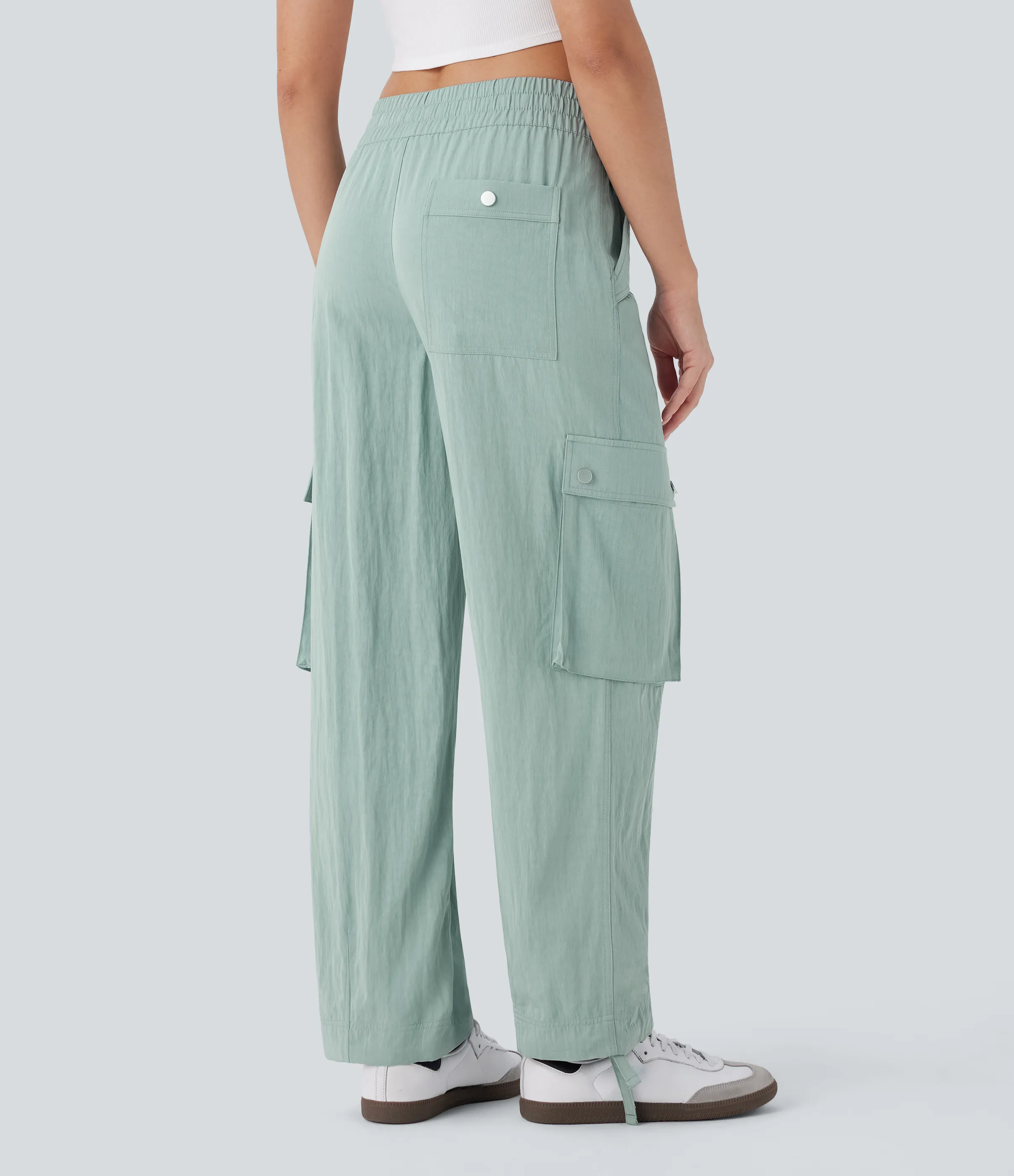 Halara Pantalón cargo tiro medio múltiple bolsillo dobladillo cordón - Harbor Gray - XS(regular) sold by Halara product image thumbnail 4