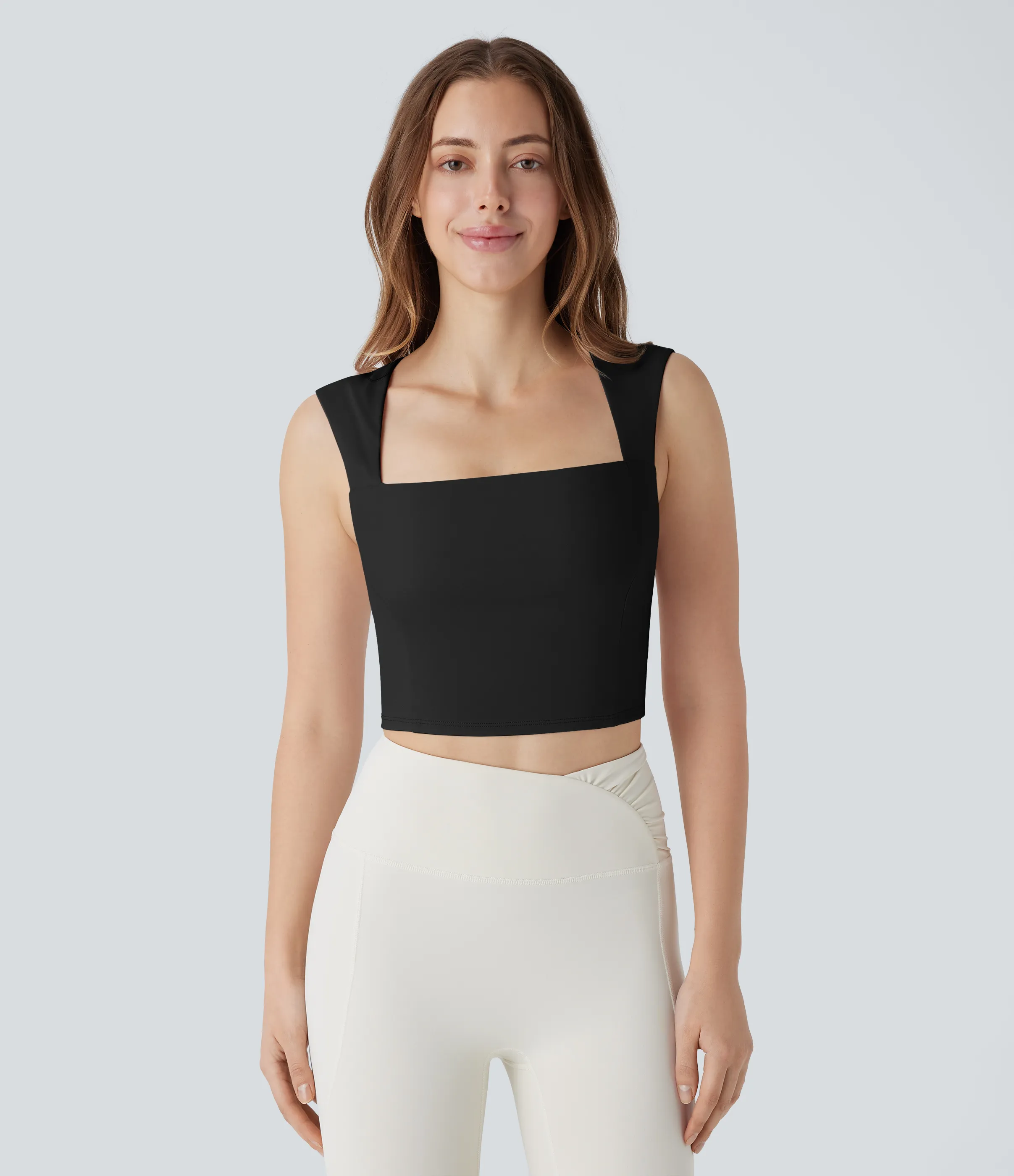 Halara Camiseta Softlyzero™ Airy sin mangas pickleball cuello cuadrado tacto fresco - UPF50+ - Black - XL sold by Halara product image thumbnail 2