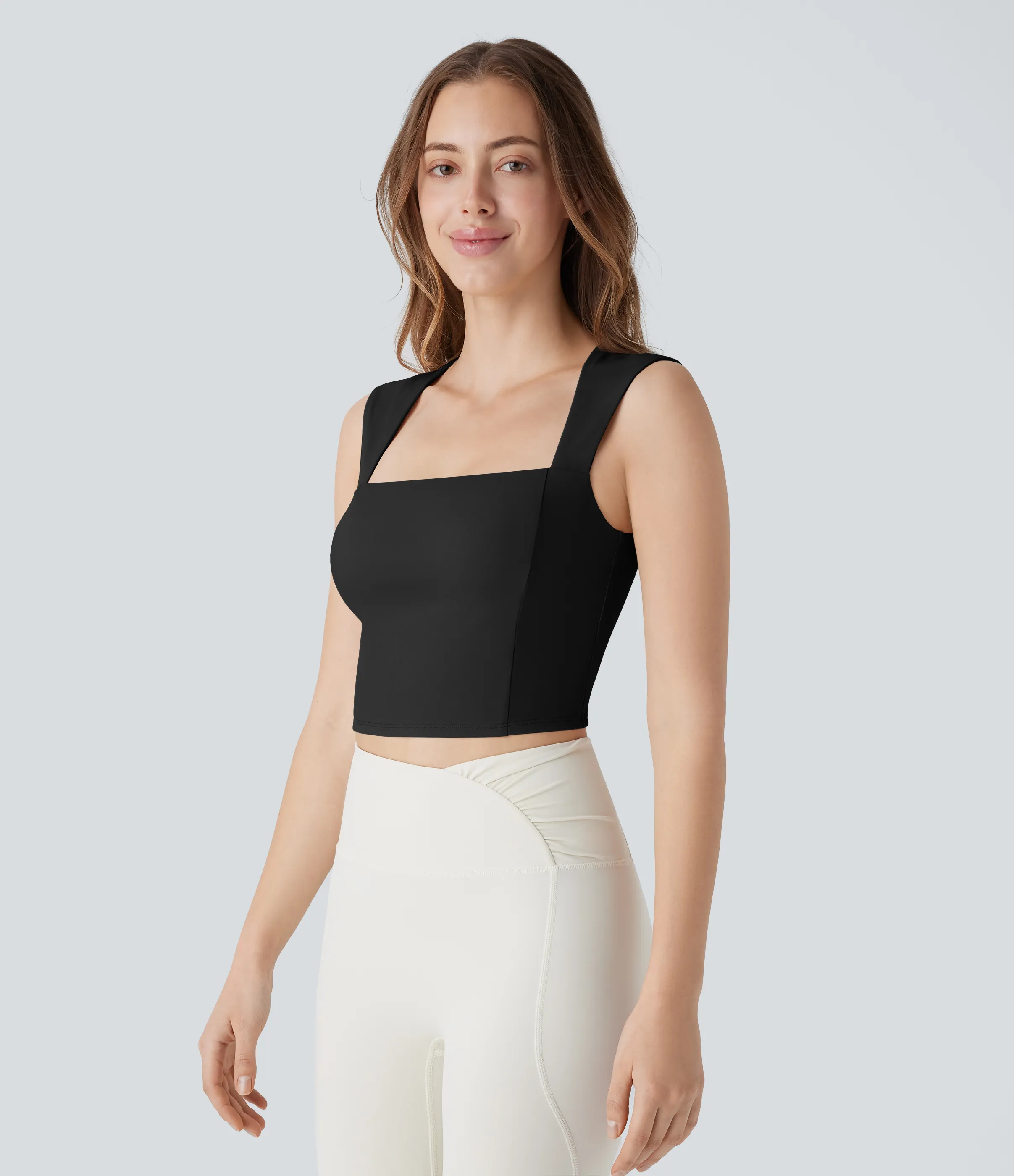 Halara Camiseta Softlyzero™ Airy sin mangas pickleball cuello cuadrado tacto fresco - UPF50+ - Black - XL sold by Halara product image thumbnail 4