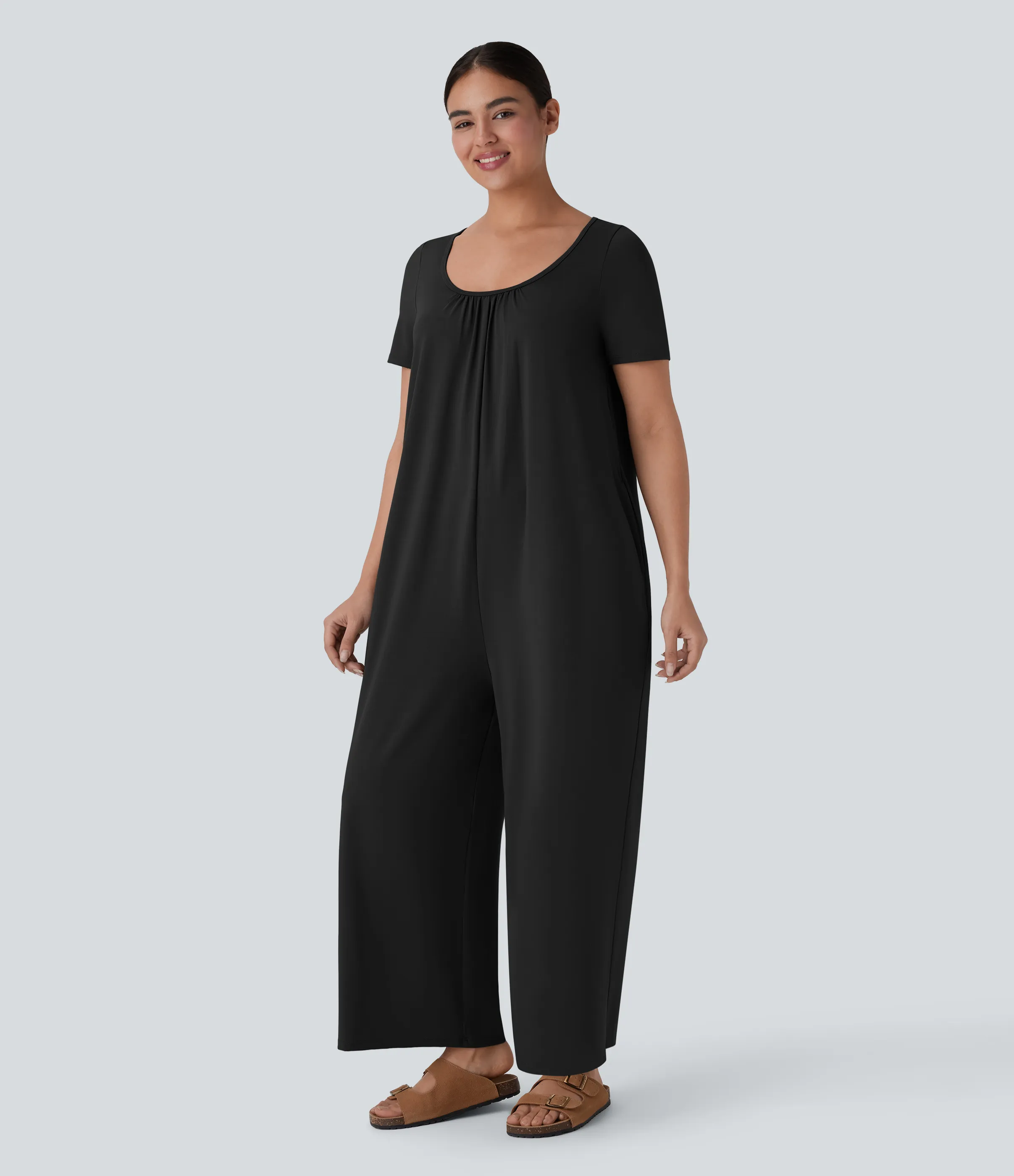 Halara Mono holgado cuello redondo botón posterior bolsillo lateral - Black - XS(regular) sold by Halara product image thumbnail 4