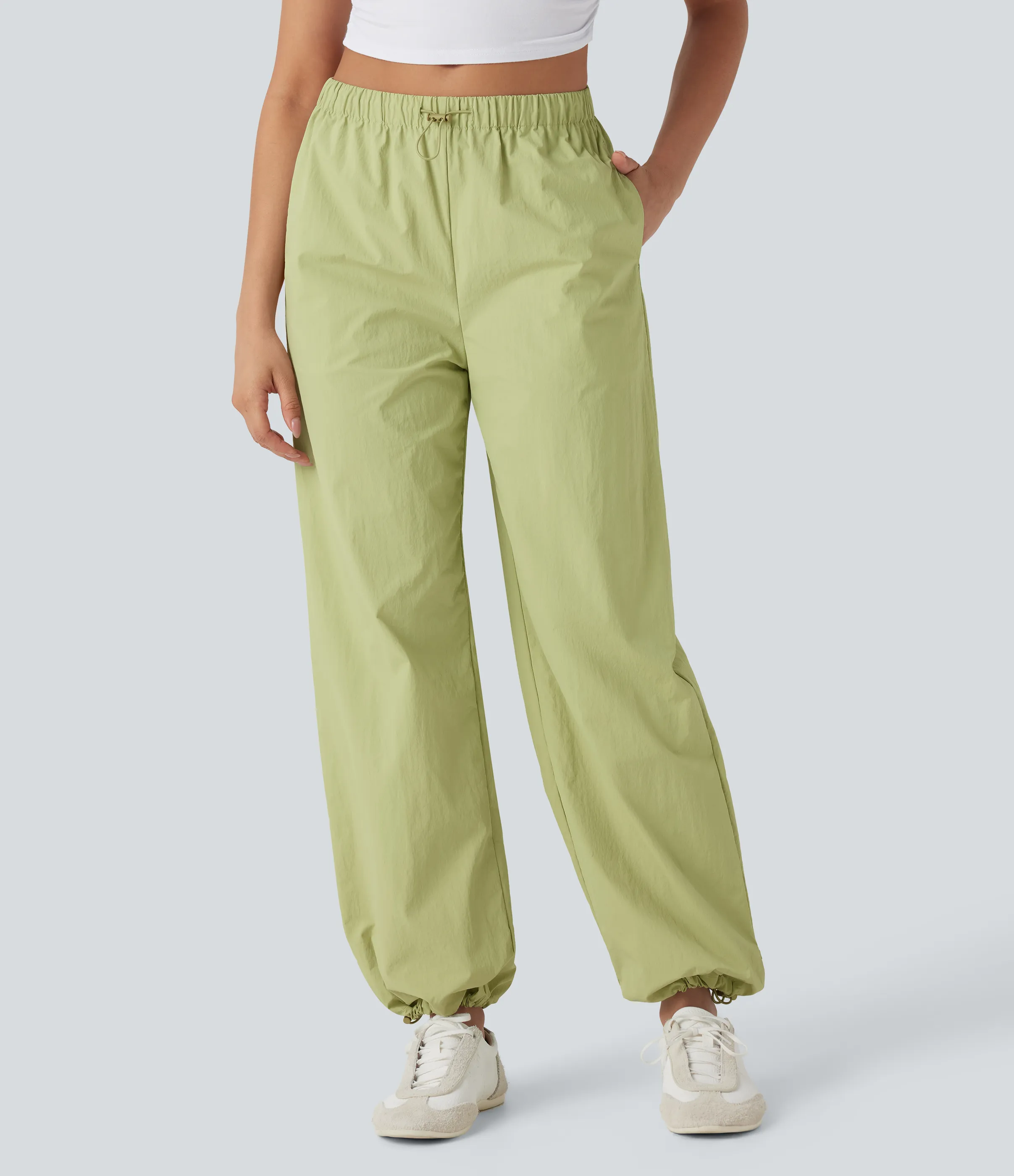 Halara Pantalones deportivos de yoga de tiro bajo con dobladillo ajustable y bolsillos - Nile - XL(regular) sold by Halara