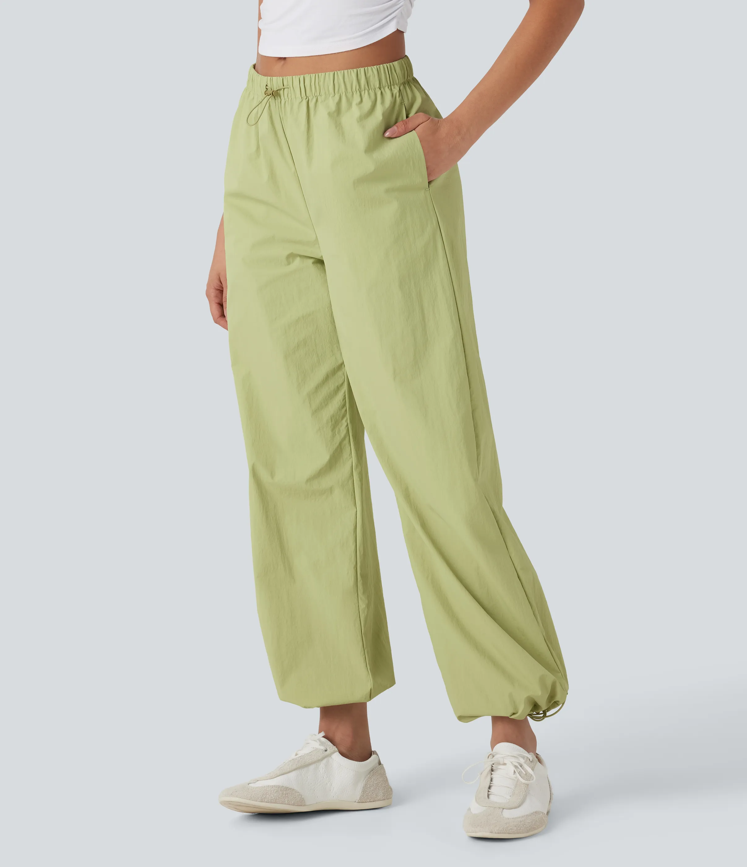 Halara Pantalones deportivos de yoga de tiro bajo con dobladillo ajustable y bolsillos - Nile - XL(regular) sold by Halara product image thumbnail 4