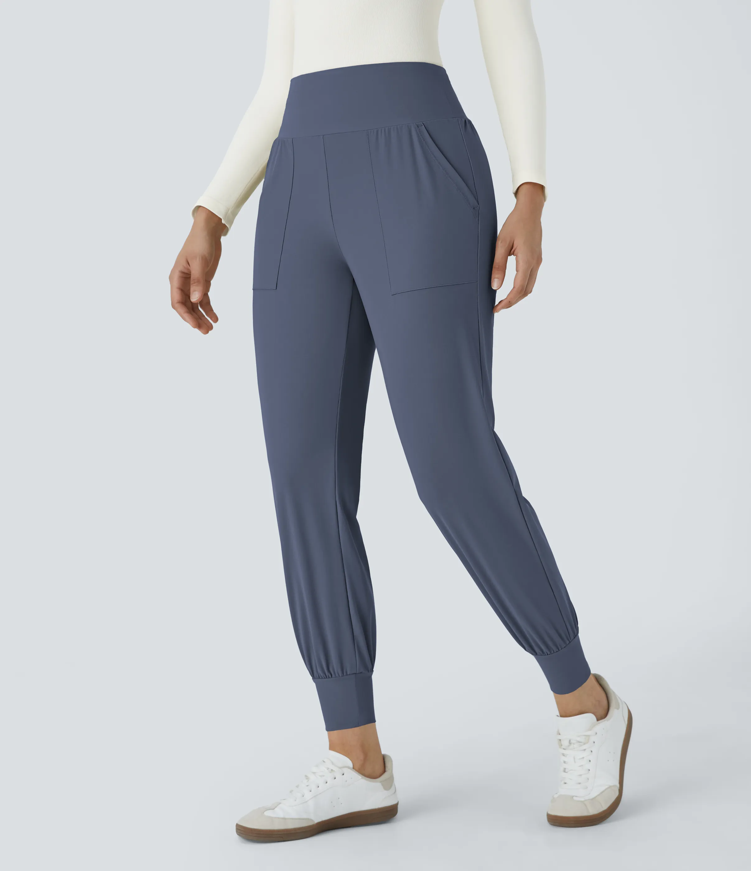 Halara Joggers bolsillo lateral liso tiro alto - Nightshadow Blue - M(tall) sold by Halara product image thumbnail 3