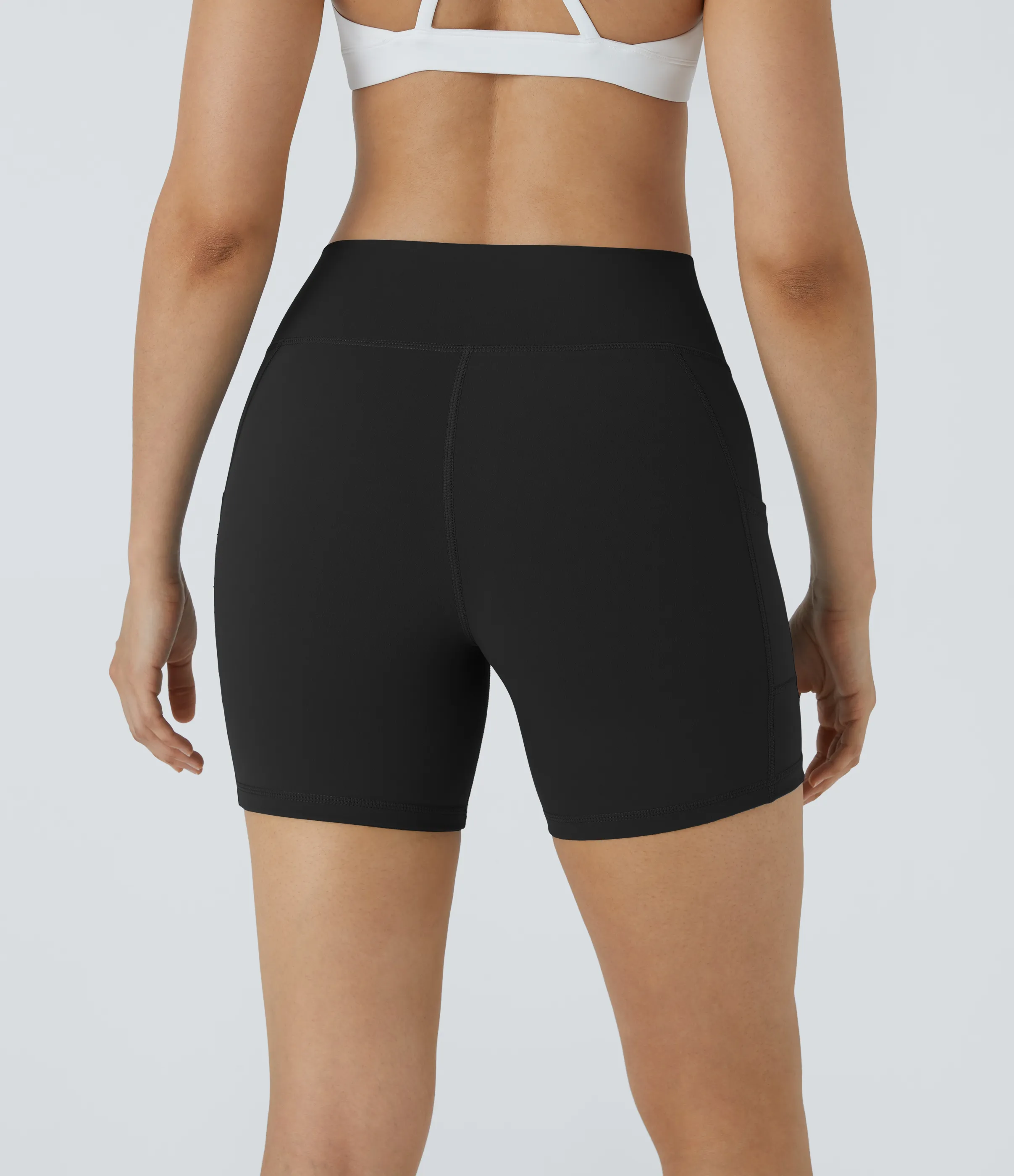 Halara Pantalones cortos ciclistas correr bolsillo lateral tiro alto - Black - S sold by Halara product image thumbnail 3