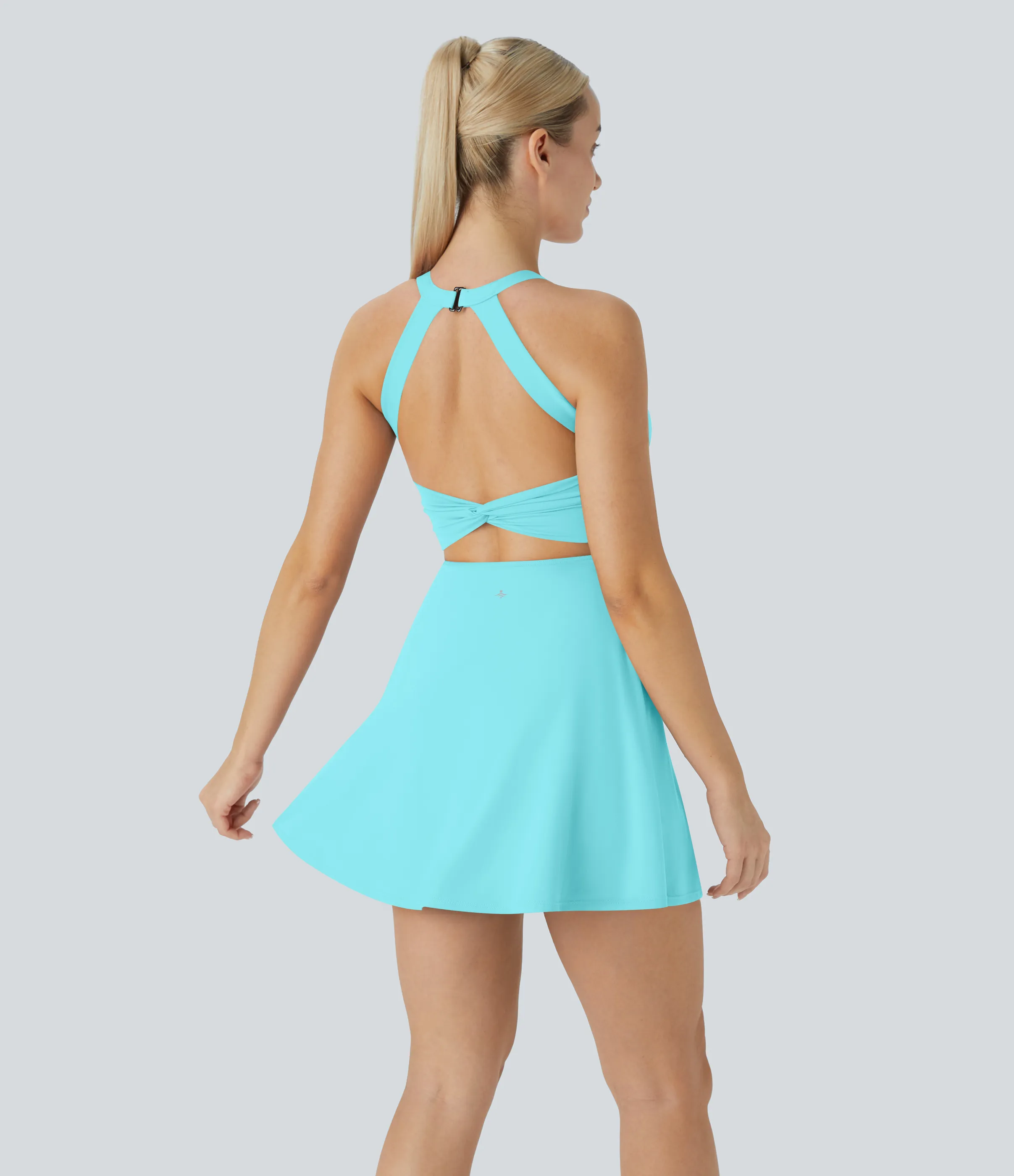 Halara Vestido Softlyzero™ Airy deportivo activo baile tacto fresco sin espalda retorcido - Edición Easy Peezy - Loka Blue - XS sold by Halara product image thumbnail 3