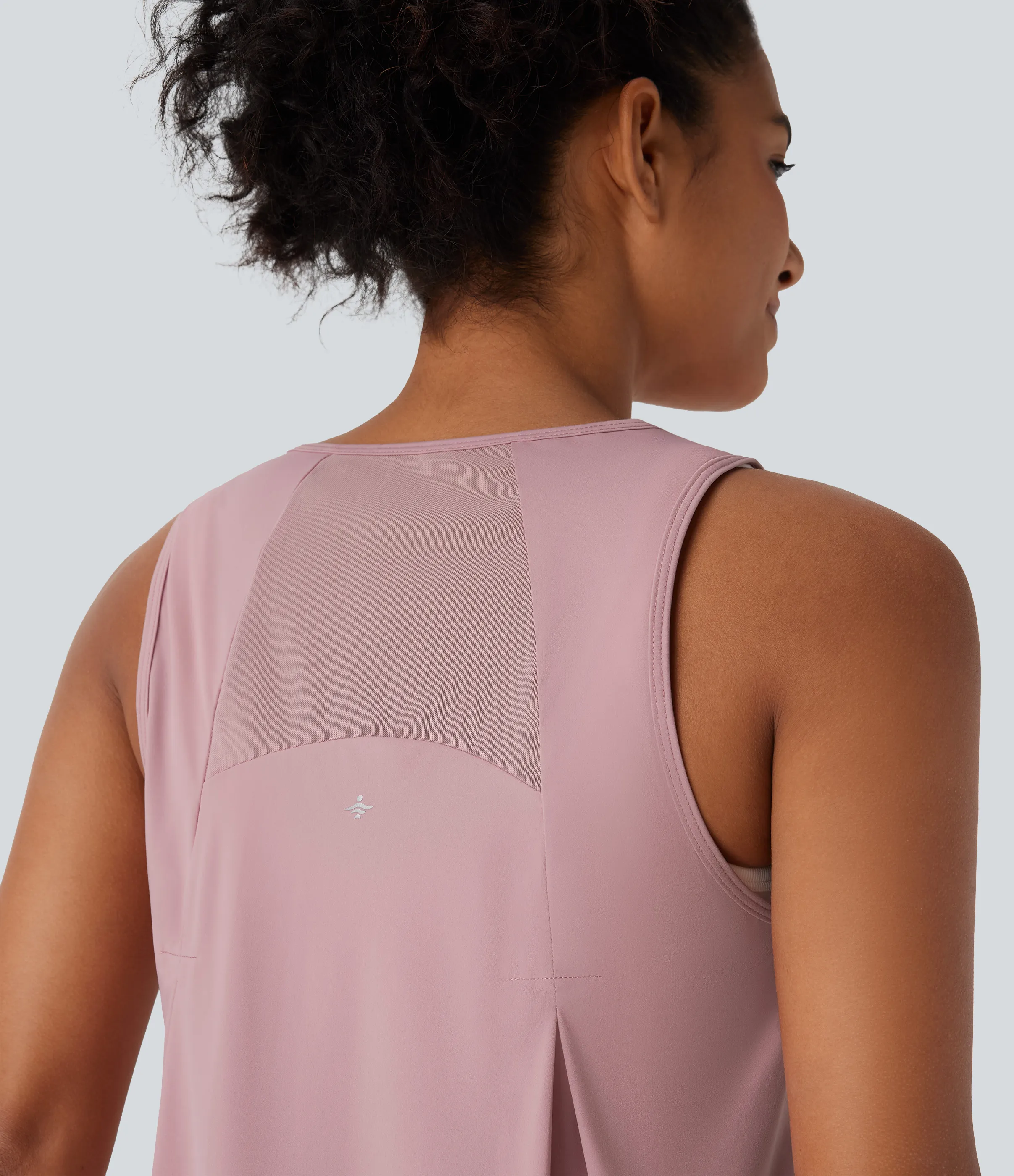 Halara Camiseta sin mangas correr secado rápido tacto fresco dobladillo curvo malla contrastante - Soft Berry - XL sold by Halara product image thumbnail 5