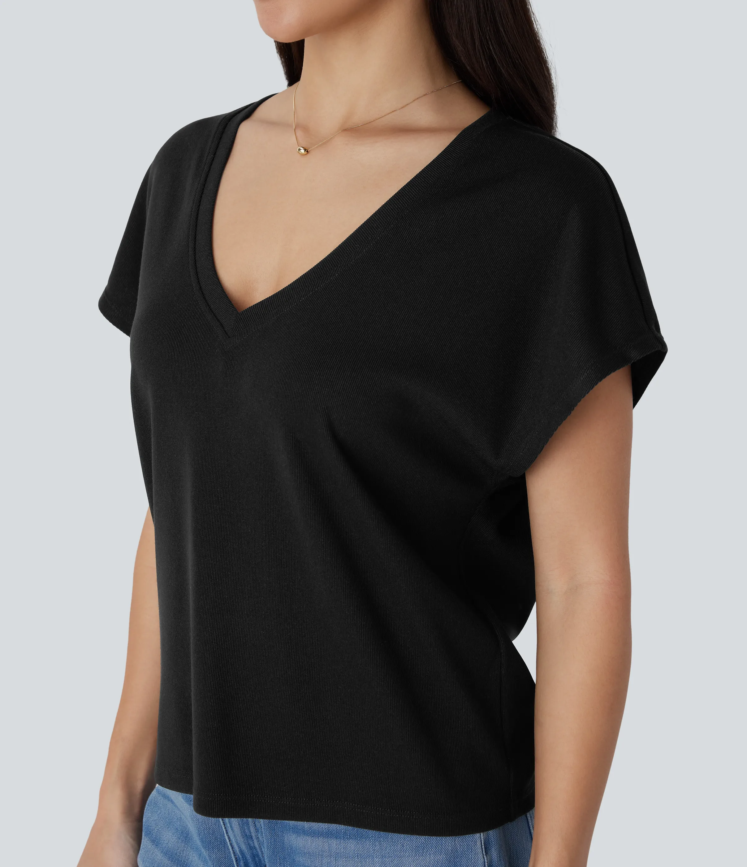 Halara Top manga corta cuello V - Black - XL sold by Halara product image thumbnail 5