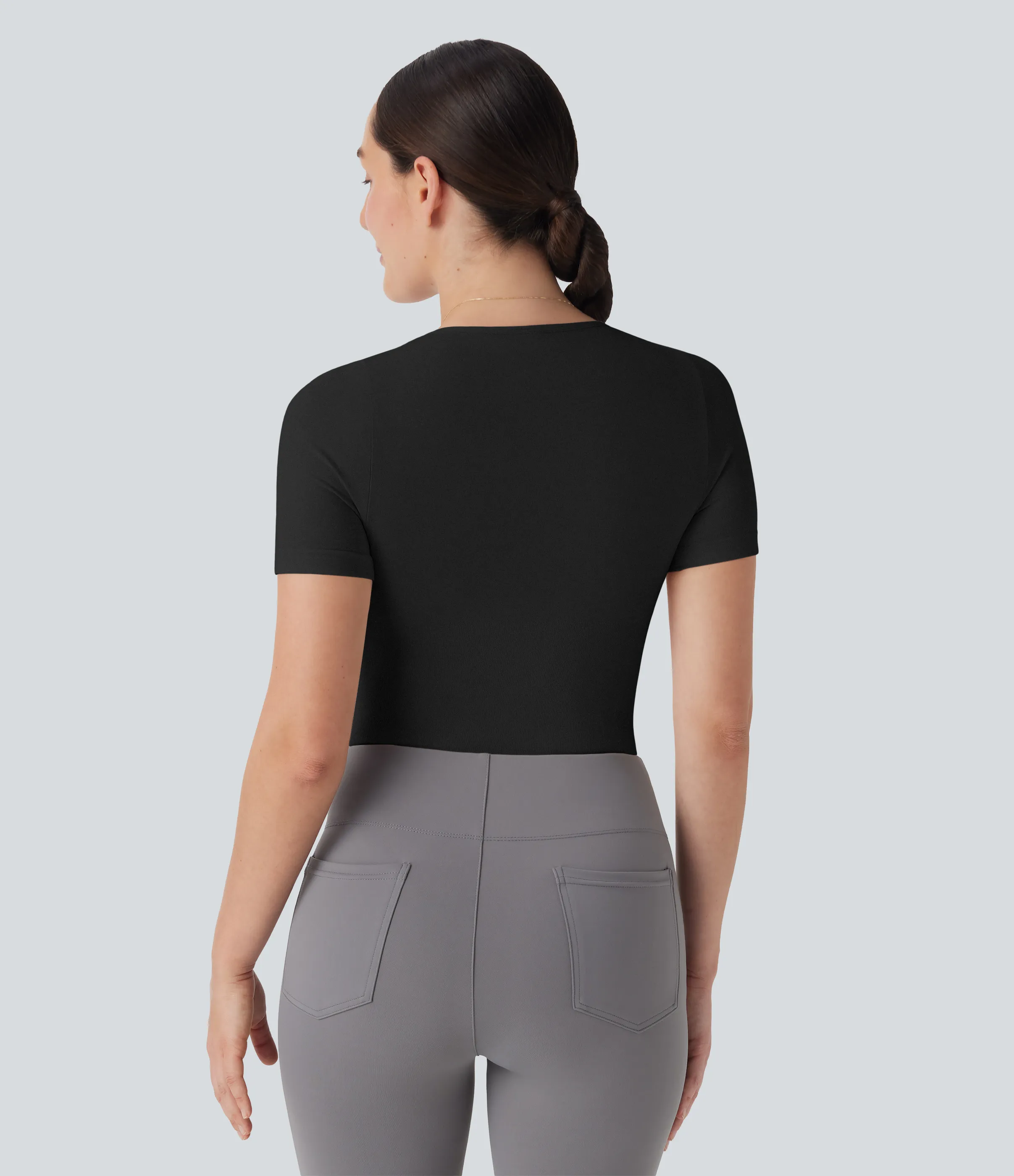 Halara Body de oficina fluido con tirantes ajustables en piernas - Easy Peezy - Black - M sold by Halara product image thumbnail 3